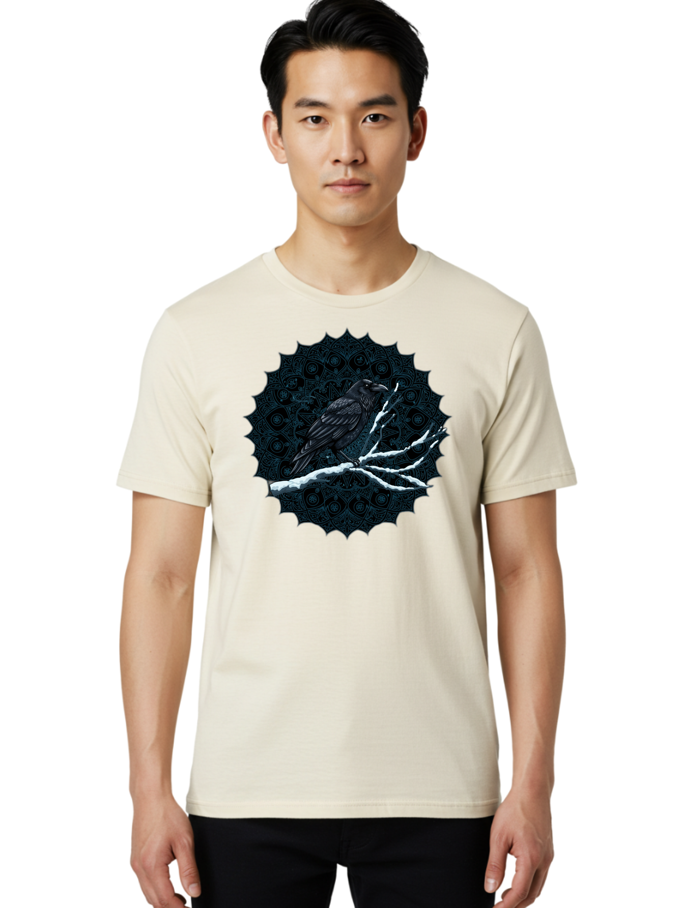 Crow-On-Branch-3 Men'S Graphic Tee, 100% Cotton, Comfortable Casual Summer Wear, Machine Washable, Vintage Camera, Old Camera, Antique Camera, Black Camera, Classic Photography, Photography Equipment, Nostalgic Device, Film Camera, Camera Art Bao297