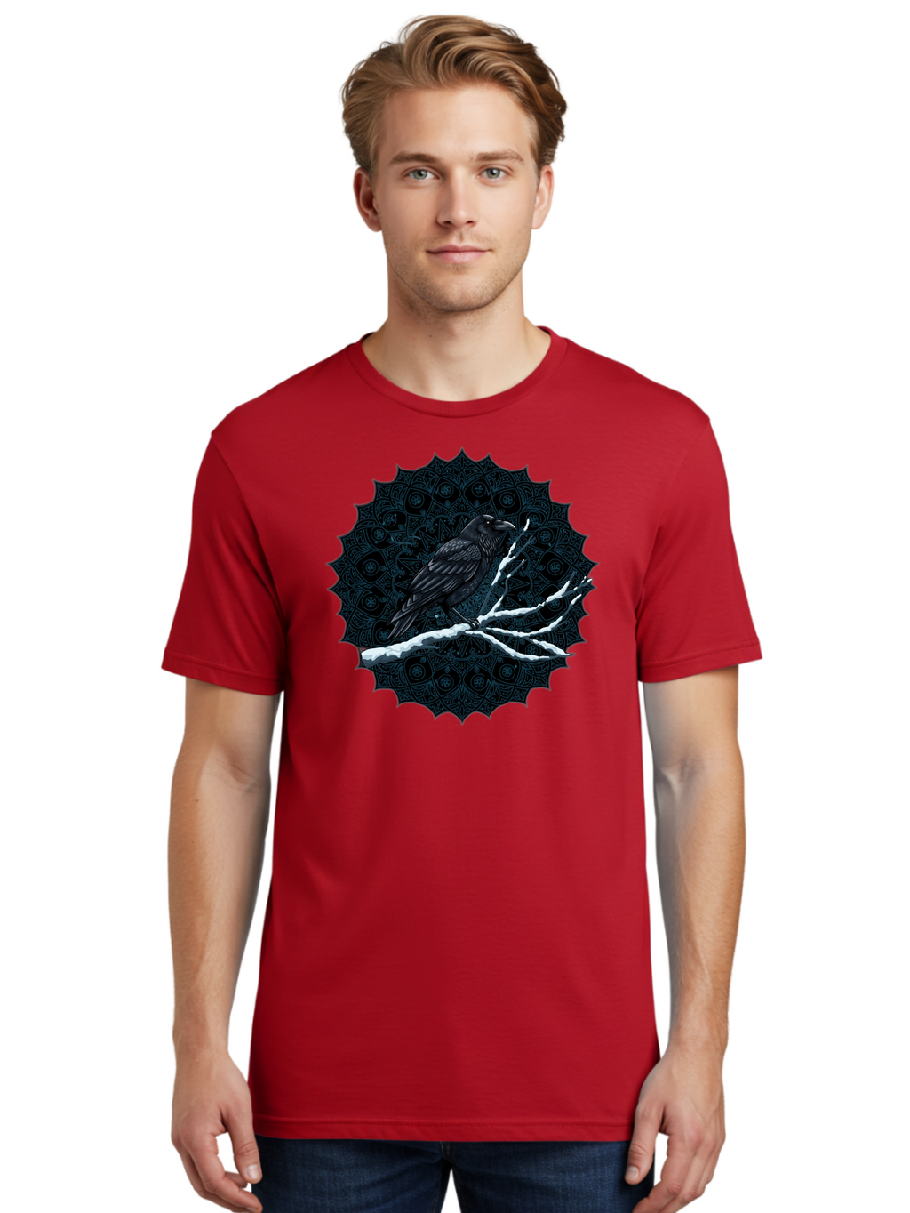 Crow-On-Branch-3 Men'S Graphic Tee, 100% Cotton, Comfortable Casual Summer Wear, Machine Washable, Vintage Camera, Old Camera, Antique Camera, Black Camera, Classic Photography, Photography Equipment, Nostalgic Device, Film Camera, Camera Art Bao297