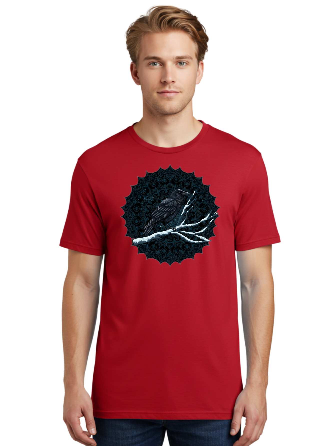 Crow-On-Branch-3 Men'S Graphic Tee, 100% Cotton, Comfortable Casual Summer Wear, Machine Washable, Vintage Camera, Old Camera, Antique Camera, Black Camera, Classic Photography, Photography Equipment, Nostalgic Device, Film Camera, Camera Art Bao297