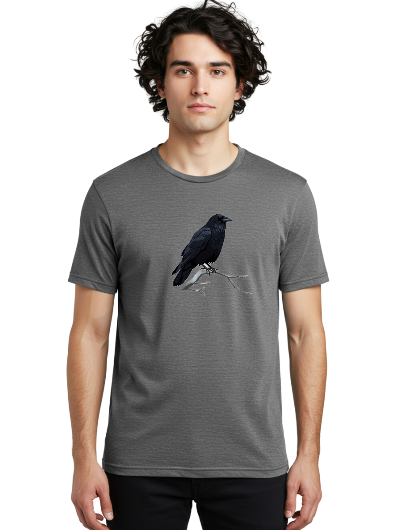 Crow-On-Branch Men'S Graphic Tee, 100% Cotton, Comfortable Casual Summer Wear, Machine Washable, Vintage Camera, Old Camera, Antique Camera, Black Camera, Classic Photography, Photography Equipment, Nostalgic Device, Film Camera, Camera Art Bao298