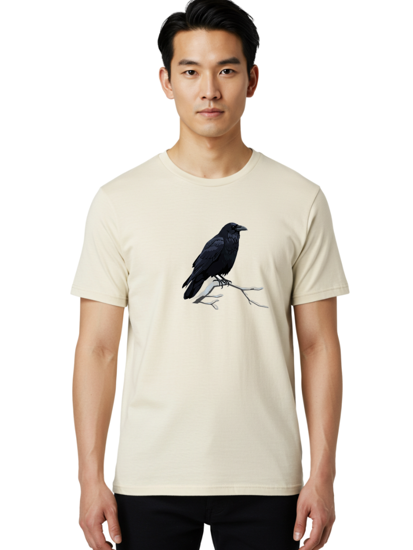 Crow-On-Branch Men'S Graphic Tee, 100% Cotton, Comfortable Casual Summer Wear, Machine Washable, Vintage Camera, Old Camera, Antique Camera, Black Camera, Classic Photography, Photography Equipment, Nostalgic Device, Film Camera, Camera Art Bao298