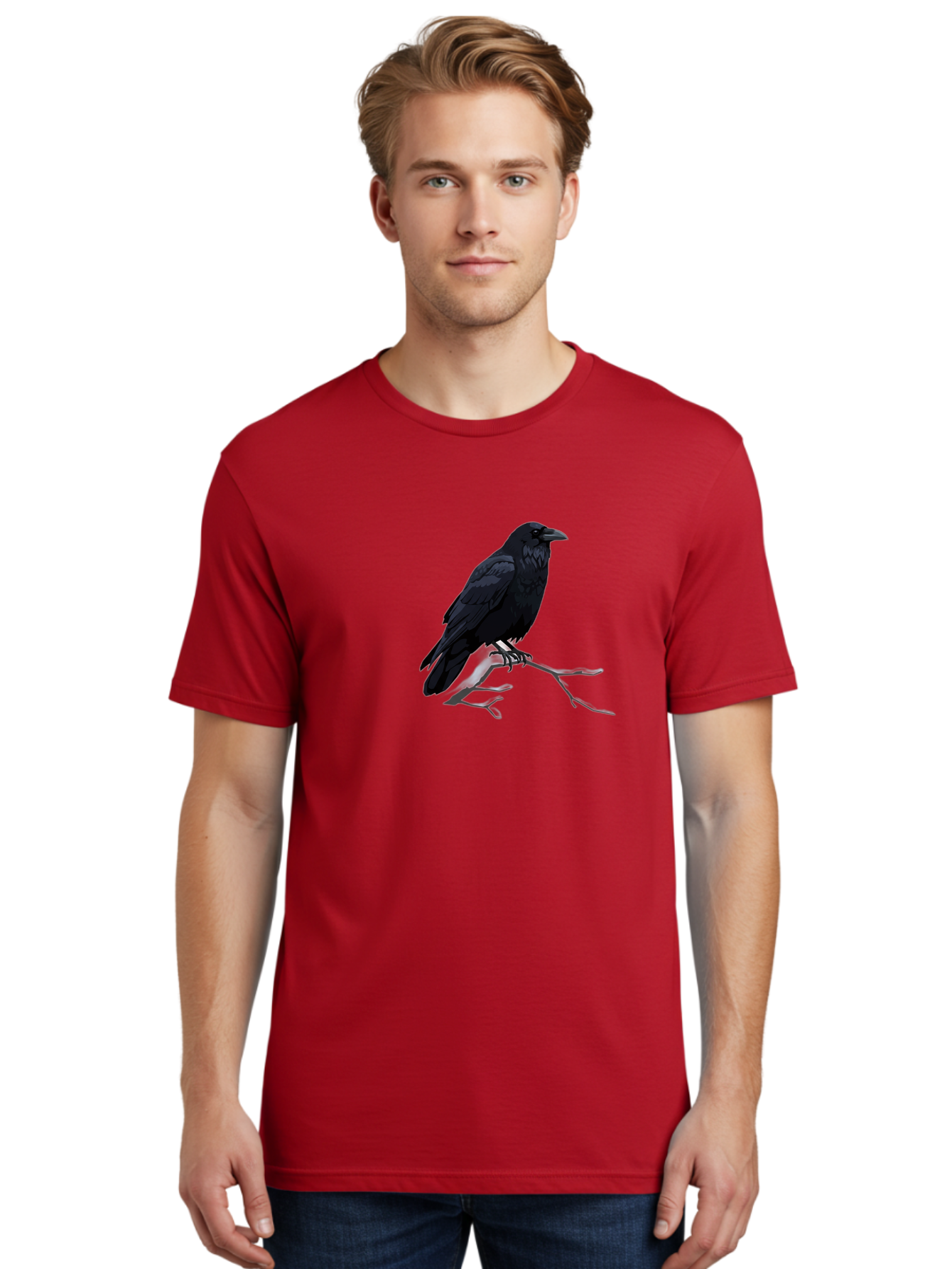 Crow-On-Branch Men'S Graphic Tee, 100% Cotton, Comfortable Casual Summer Wear, Machine Washable, Vintage Camera, Old Camera, Antique Camera, Black Camera, Classic Photography, Photography Equipment, Nostalgic Device, Film Camera, Camera Art Bao298