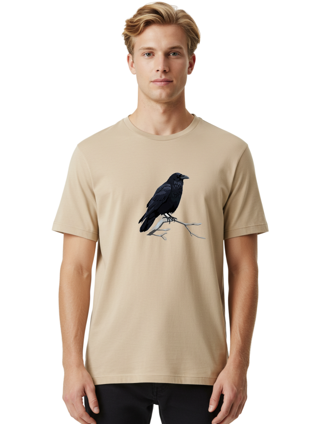 Crow-On-Branch Men'S Graphic Tee, 100% Cotton, Comfortable Casual Summer Wear, Machine Washable, Vintage Camera, Old Camera, Antique Camera, Black Camera, Classic Photography, Photography Equipment, Nostalgic Device, Film Camera, Camera Art Bao298