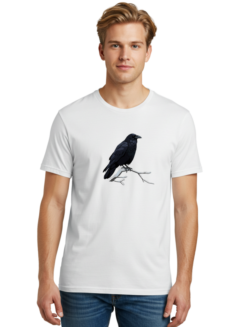 Crow-On-Branch Men'S Graphic Tee, 100% Cotton, Comfortable Casual Summer Wear, Machine Washable, Vintage Camera, Old Camera, Antique Camera, Black Camera, Classic Photography, Photography Equipment, Nostalgic Device, Film Camera, Camera Art Bao298