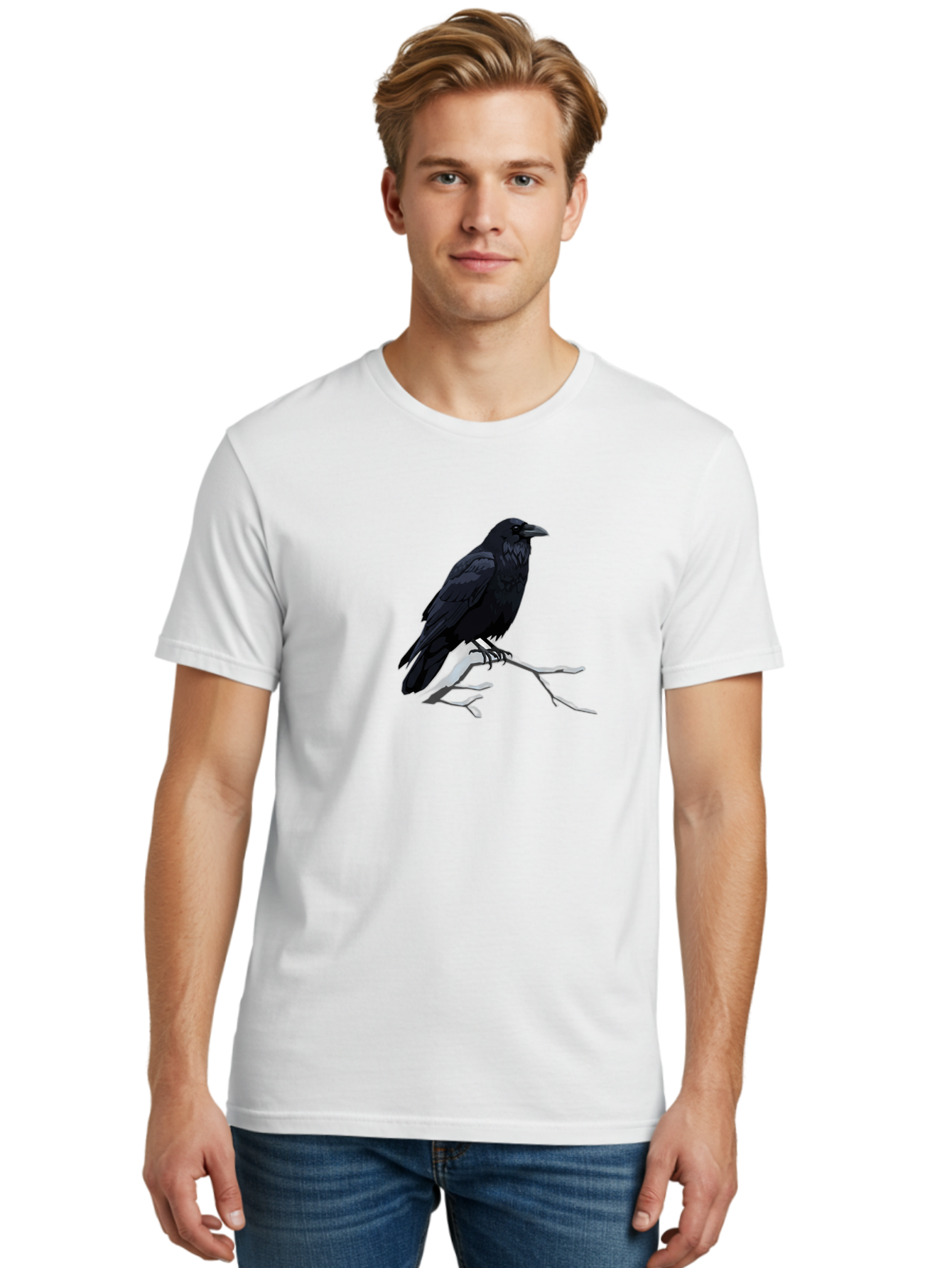 Crow-On-Branch Men'S Graphic Tee, 100% Cotton, Comfortable Casual Summer Wear, Machine Washable, Vintage Camera, Old Camera, Antique Camera, Black Camera, Classic Photography, Photography Equipment, Nostalgic Device, Film Camera, Camera Art Bao298