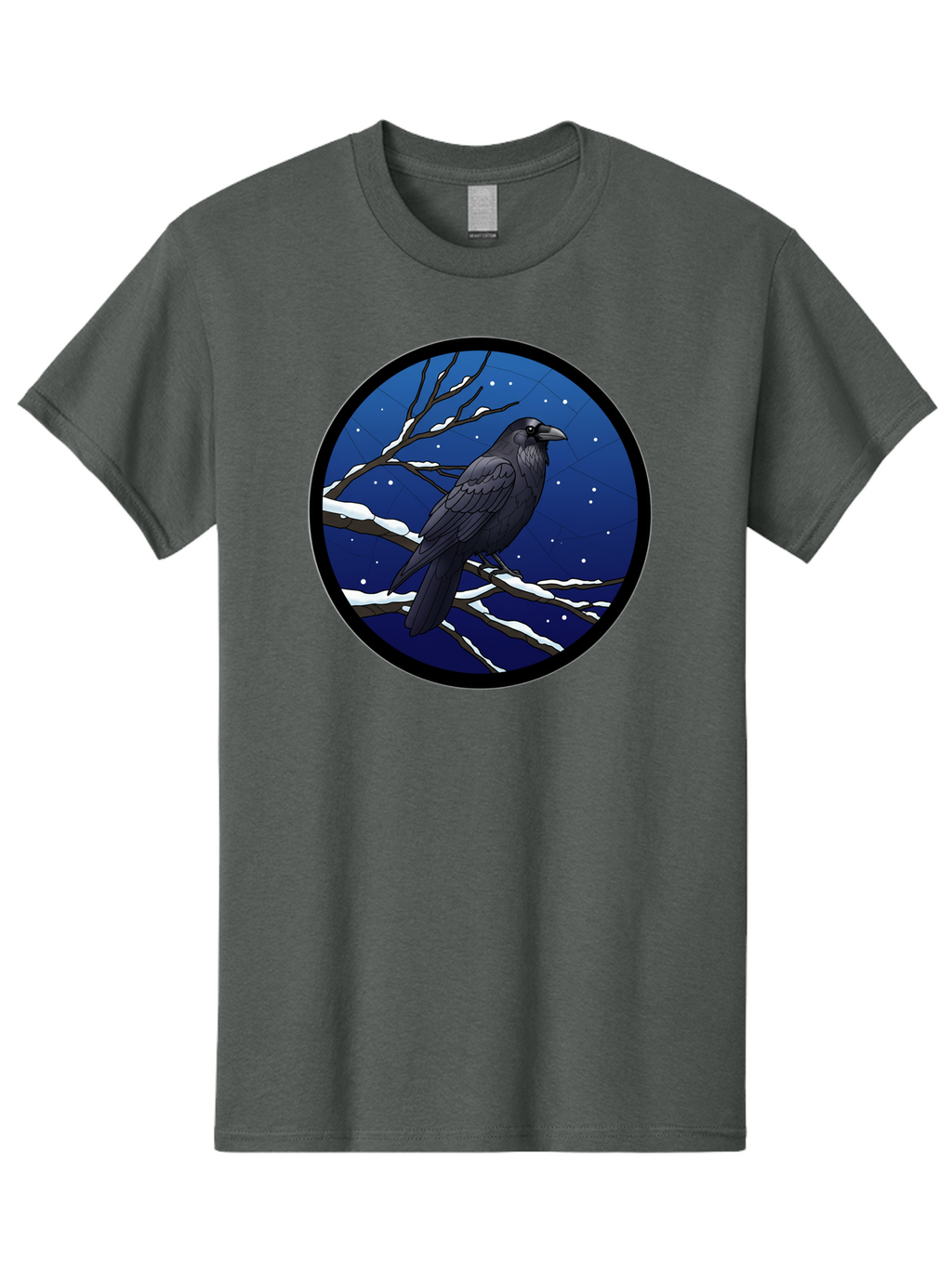 Crow-On-Snowy-Branch Men'S Graphic Tee, 100% Cotton, Comfortable Casual Summer Wear, Machine Washable, Vintage Camera, Old Camera, Antique Camera, Black Camera, Classic Photography, Photography Equipment, Nostalgic Device, Film Camera, Bao299