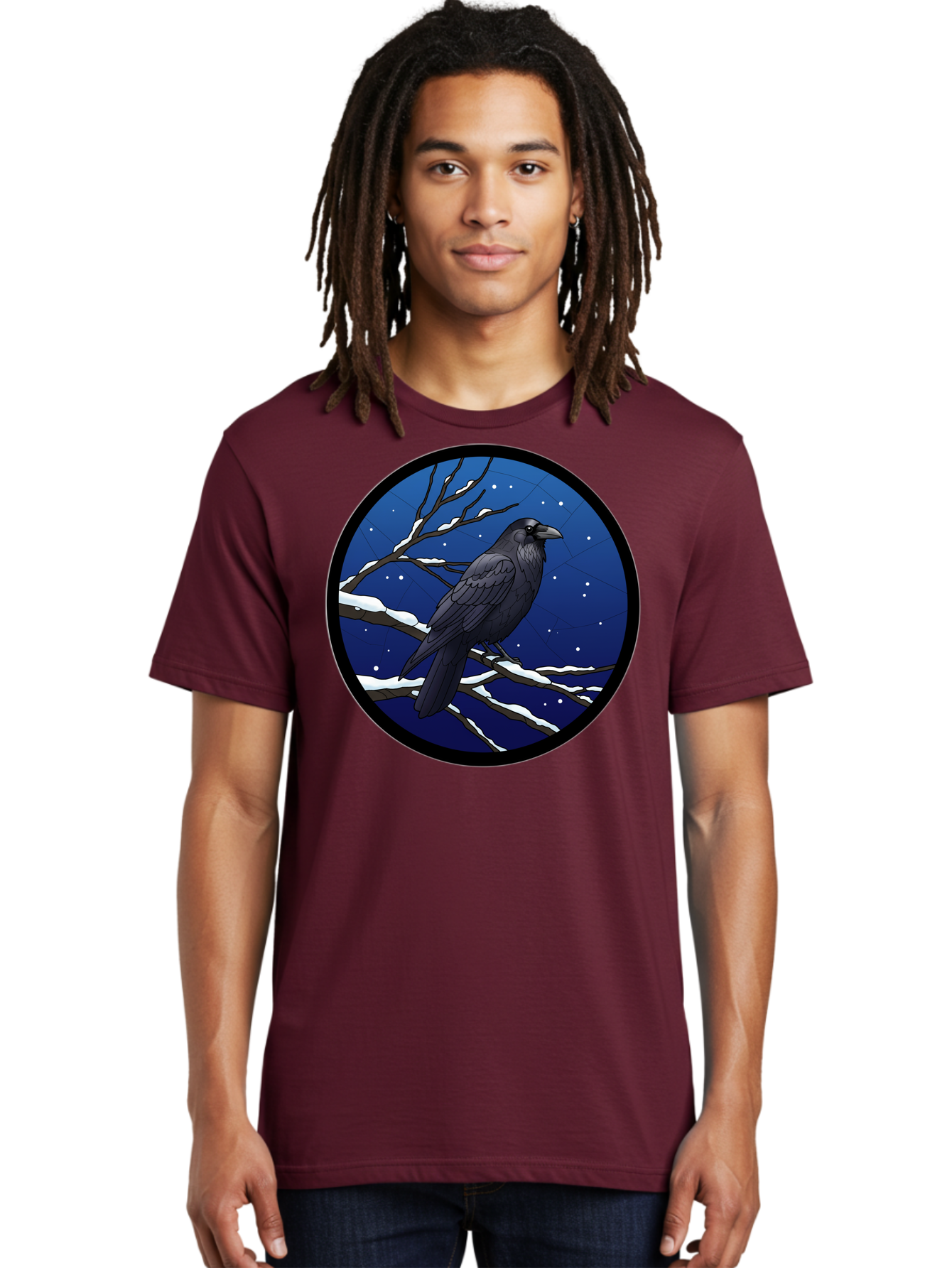 Crow-On-Snowy-Branch Men'S Graphic Tee, 100% Cotton, Comfortable Casual Summer Wear, Machine Washable, Vintage Camera, Old Camera, Antique Camera, Black Camera, Classic Photography, Photography Equipment, Nostalgic Device, Film Camera, Bao299