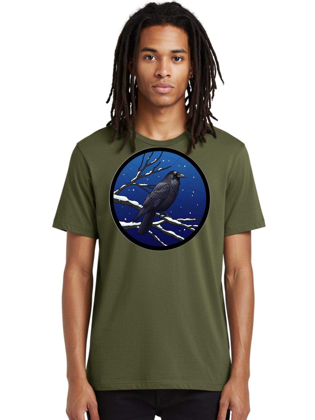Crow-On-Snowy-Branch Men'S Graphic Tee, 100% Cotton, Comfortable Casual Summer Wear, Machine Washable, Vintage Camera, Old Camera, Antique Camera, Black Camera, Classic Photography, Photography Equipment, Nostalgic Device, Film Camera, Bao299