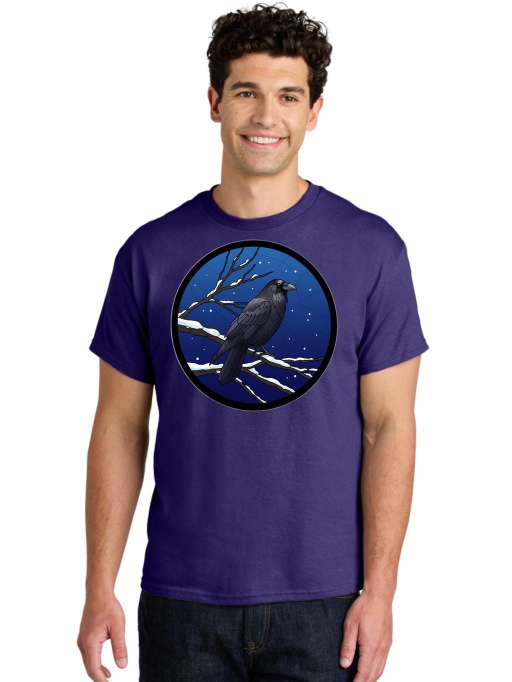 Crow-On-Snowy-Branch Men'S Graphic Tee, 100% Cotton, Comfortable Casual Summer Wear, Machine Washable, Vintage Camera, Old Camera, Antique Camera, Black Camera, Classic Photography, Photography Equipment, Nostalgic Device, Film Camera, Bao299