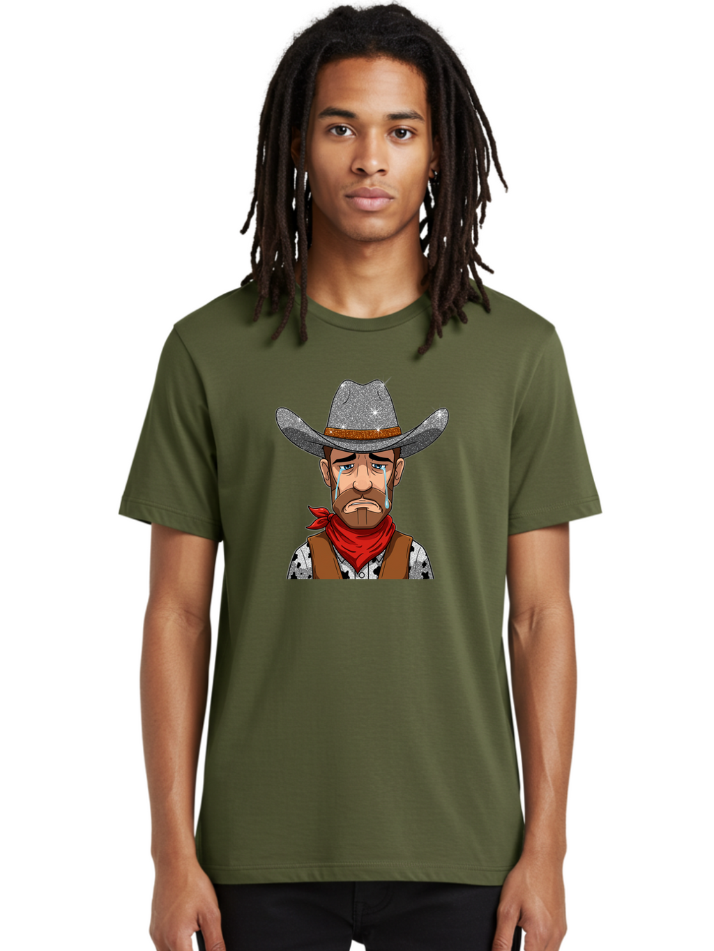 Crying-Cowboy-1 Men'S Graphic Tee, 100% Cotton, Comfortable Casual Summer Wear, Machine Washable, Vintage Camera, Old Camera, Antique Camera, Black Camera, Classic Photography, Photography Equipment, Nostalgic Device, Film Camera, Camera Art Bao304