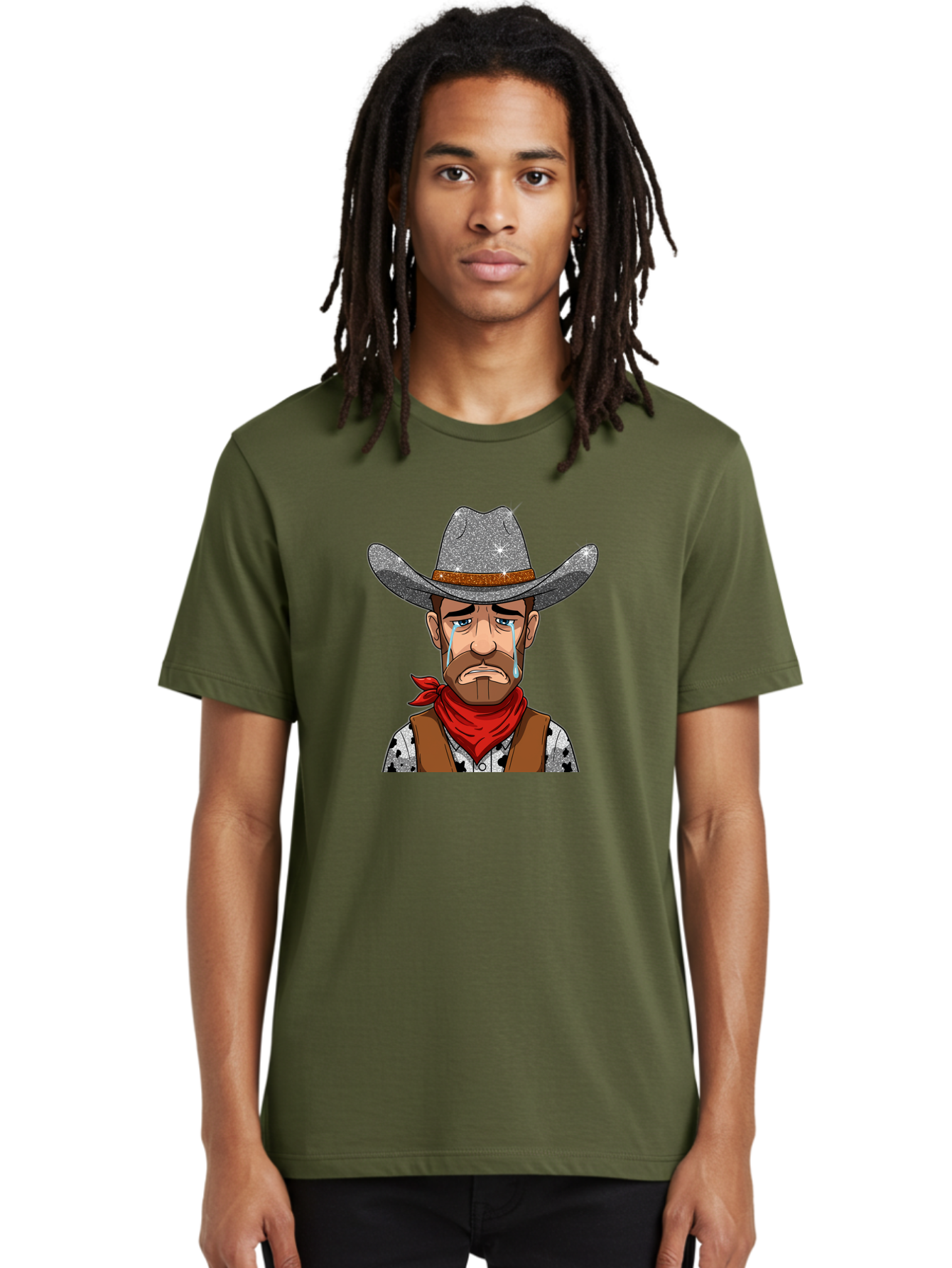 Crying-Cowboy-1 Men'S Graphic Tee, 100% Cotton, Comfortable Casual Summer Wear, Machine Washable, Vintage Camera, Old Camera, Antique Camera, Black Camera, Classic Photography, Photography Equipment, Nostalgic Device, Film Camera, Camera Art Bao304