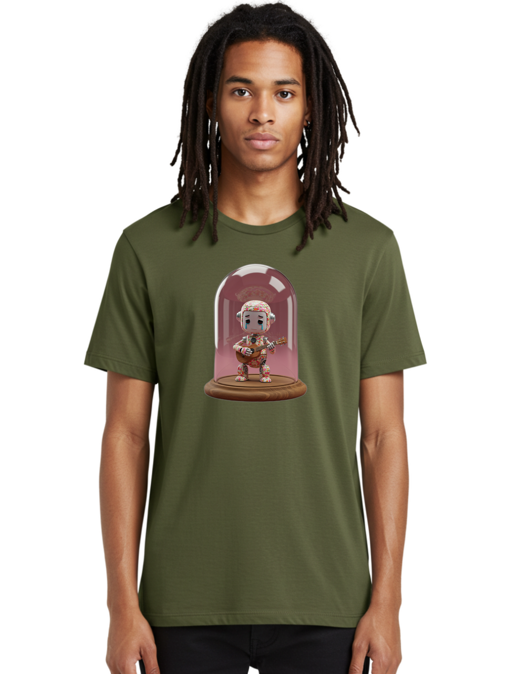 Crying-Robot-With-Guitar Men'S Graphic Tee, 100% Cotton, Comfortable Casual Summer Wear, Machine Washable, Vintage Camera, Old Camera, Antique Camera, Black Camera, Classic Photography, Photography Equipment, Nostalgic Device, Film Camera, Bao309