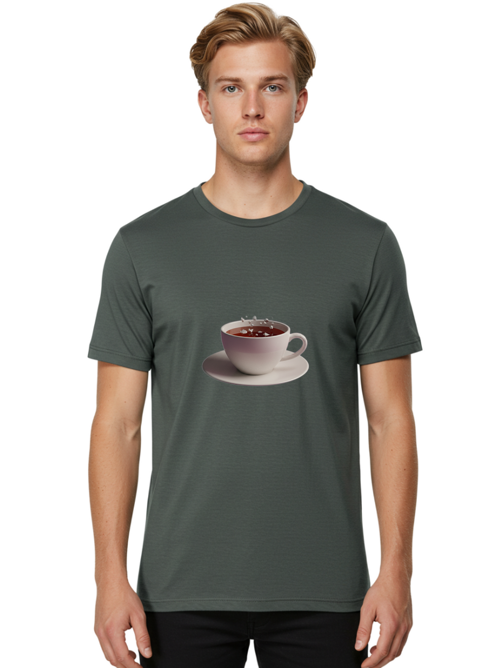 Cup-Of-Coffee-1 Men'S Graphic Tee, 100% Cotton, Comfortable Casual Summer Wear, Machine Washable, Vintage Camera, Old Camera, Antique Camera, Black Camera, Classic Photography, Photography Equipment, Nostalgic Device, Film Camera, Camera Art Bao312