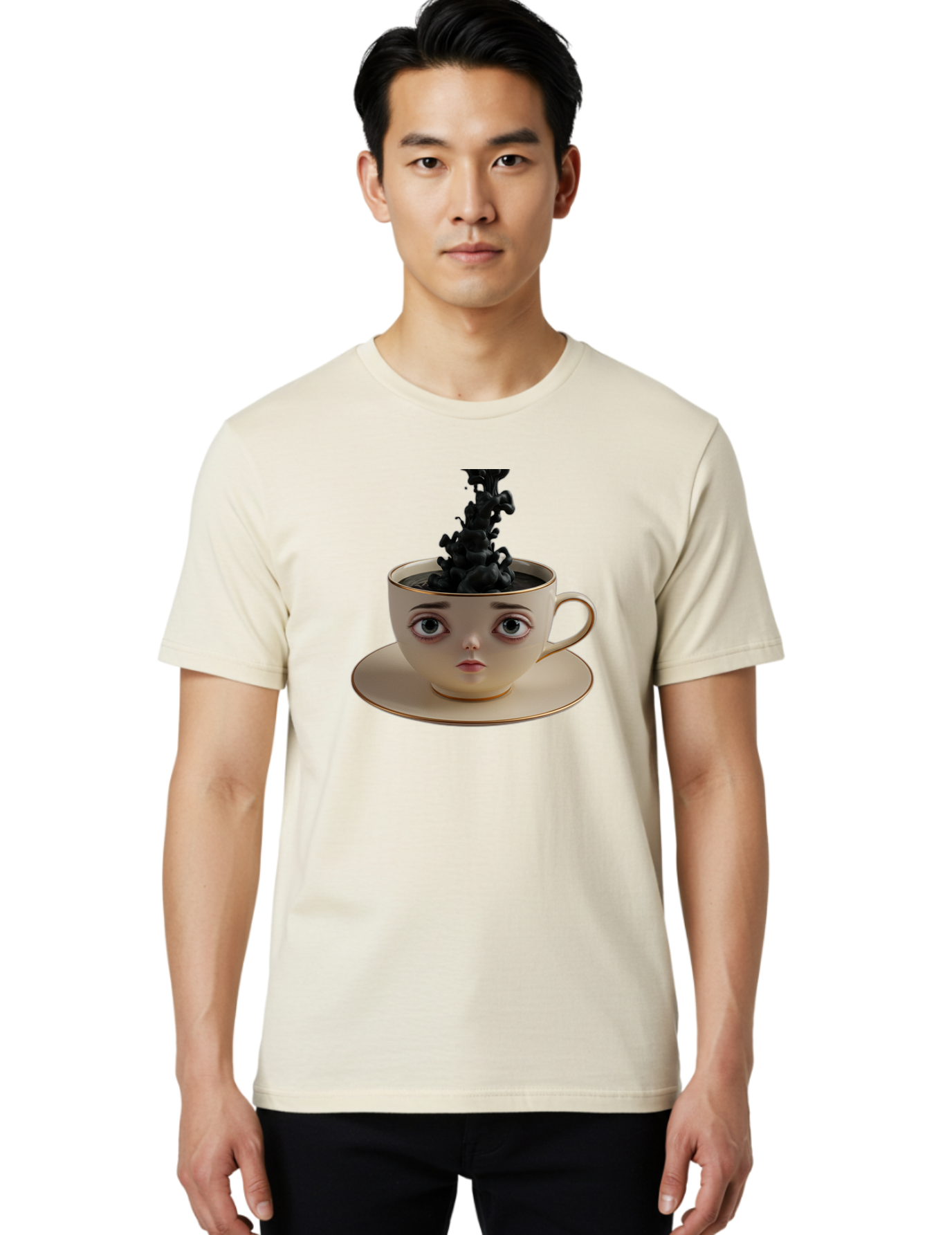 Cup-With-Face Men'S Graphic Tee, 100% Cotton, Comfortable Casual Summer Wear, Machine Washable, Vintage Camera, Old Camera, Antique Camera, Black Camera, Classic Photography, Photography Equipment, Nostalgic Device, Film Camera, Camera Art Bao316