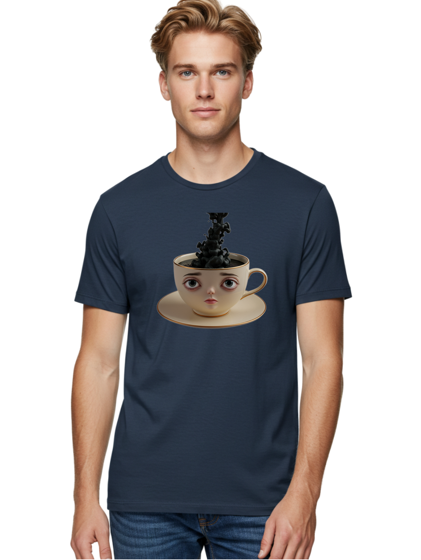 Cup-With-Face Men'S Graphic Tee, 100% Cotton, Comfortable Casual Summer Wear, Machine Washable, Vintage Camera, Old Camera, Antique Camera, Black Camera, Classic Photography, Photography Equipment, Nostalgic Device, Film Camera, Camera Art Bao316