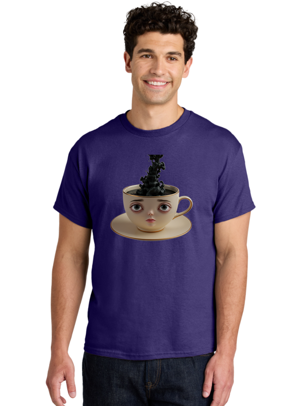 Cup-With-Face Men'S Graphic Tee, 100% Cotton, Comfortable Casual Summer Wear, Machine Washable, Vintage Camera, Old Camera, Antique Camera, Black Camera, Classic Photography, Photography Equipment, Nostalgic Device, Film Camera, Camera Art Bao316