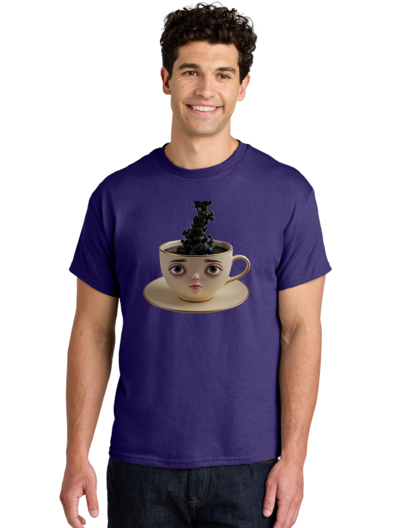 Cup-With-Face Men'S Graphic Tee, 100% Cotton, Comfortable Casual Summer Wear, Machine Washable, Vintage Camera, Old Camera, Antique Camera, Black Camera, Classic Photography, Photography Equipment, Nostalgic Device, Film Camera, Camera Art Bao316