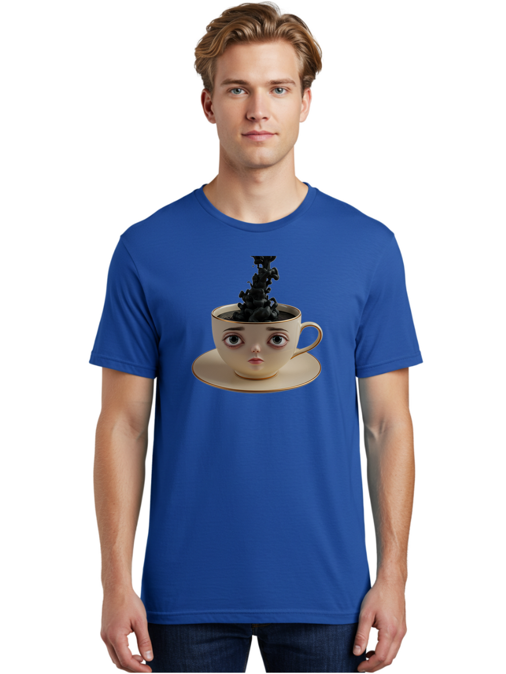 Cup-With-Face Men'S Graphic Tee, 100% Cotton, Comfortable Casual Summer Wear, Machine Washable, Vintage Camera, Old Camera, Antique Camera, Black Camera, Classic Photography, Photography Equipment, Nostalgic Device, Film Camera, Camera Art Bao316