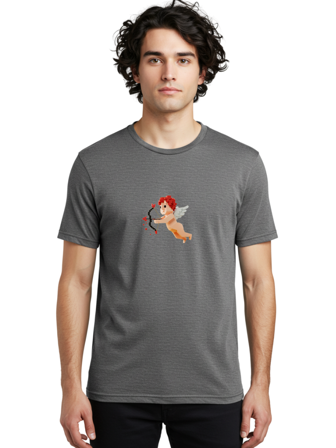 Cupid-4 Men'S Graphic Tee, 100% Cotton, Comfortable Casual Summer Wear, Machine Washable, Vintage Camera, Old Camera, Antique Camera, Black Camera, Classic Photography, Photography Equipment, Nostalgic Device, Film Camera, Camera Art Bao320