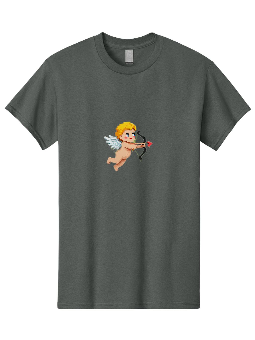 Cupid-Pixel-Art Men'S Graphic Tee, 100% Cotton, Comfortable Casual Summer Wear, Machine Washable, Vintage Camera, Old Camera, Antique Camera, Black Camera, Classic Photography, Photography Equipment, Nostalgic Device, Film Camera, Camera Art Bao321