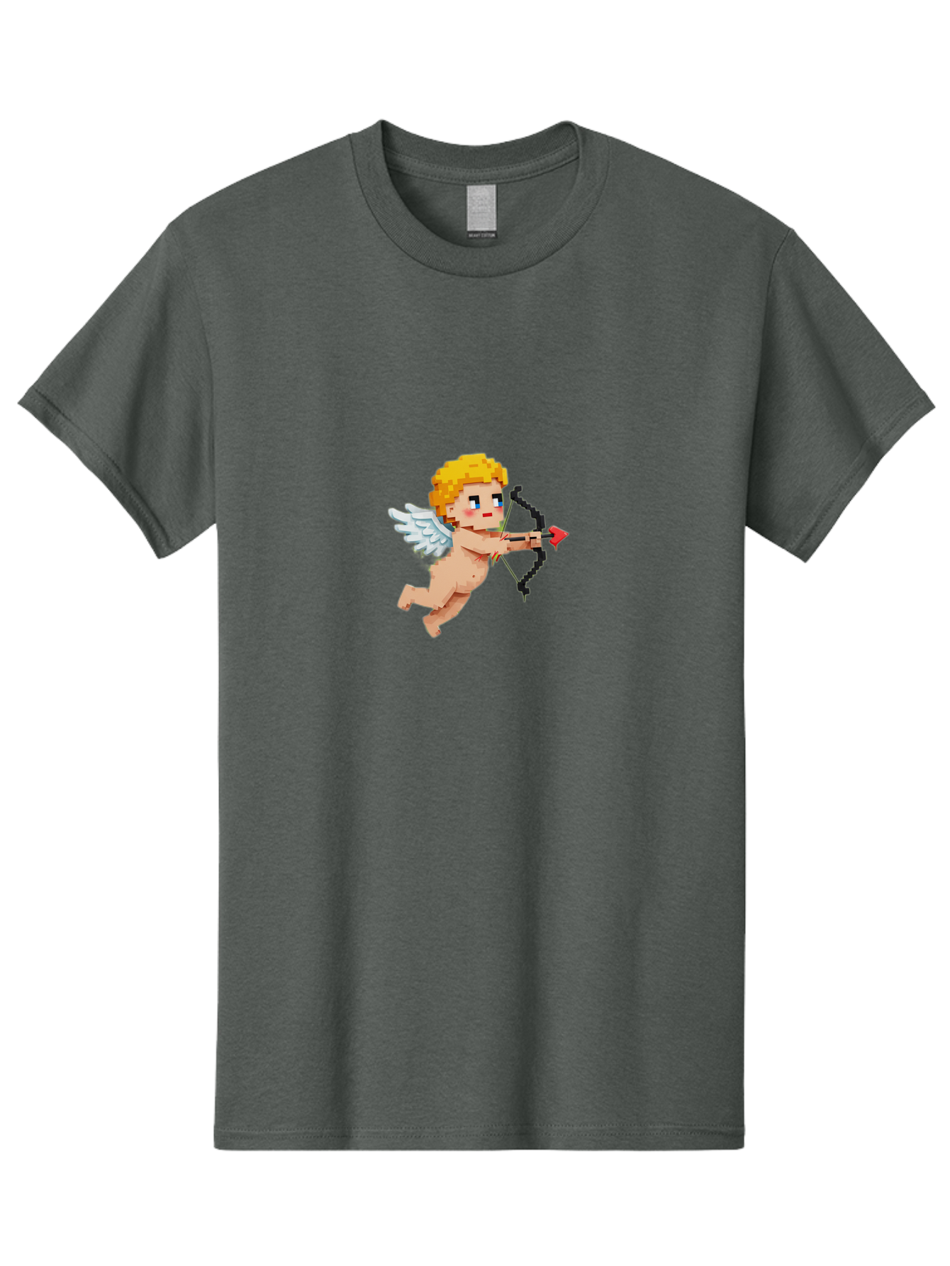 Cupid-Pixel-Art Men'S Graphic Tee, 100% Cotton, Comfortable Casual Summer Wear, Machine Washable, Vintage Camera, Old Camera, Antique Camera, Black Camera, Classic Photography, Photography Equipment, Nostalgic Device, Film Camera, Camera Art Bao321