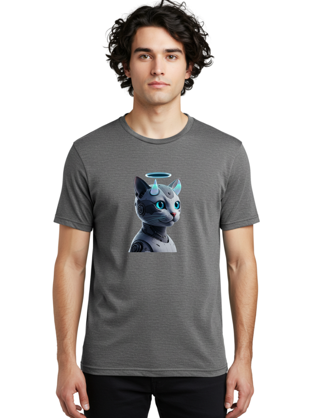 Cyborg-Cat Men'S Graphic Tee, 100% Cotton, Comfortable Casual Summer Wear, Machine Washable, Vintage Camera, Old Camera, Antique Camera, Black Camera, Classic Photography, Photography Equipment, Nostalgic Device, Film Camera, Camera Art Bao326