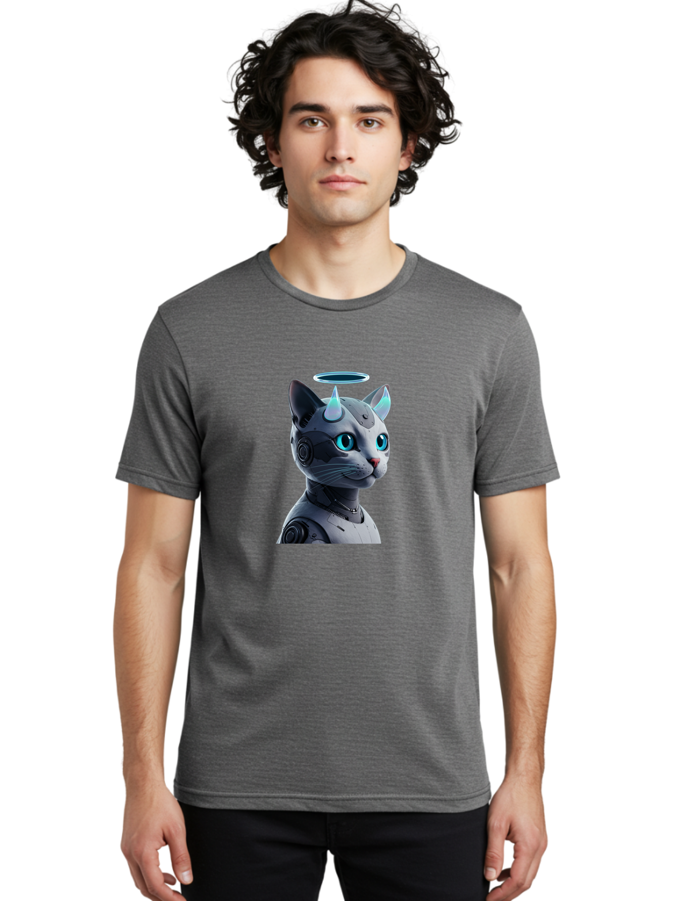 Cyborg-Cat Men'S Graphic Tee, 100% Cotton, Comfortable Casual Summer Wear, Machine Washable, Vintage Camera, Old Camera, Antique Camera, Black Camera, Classic Photography, Photography Equipment, Nostalgic Device, Film Camera, Camera Art Bao326