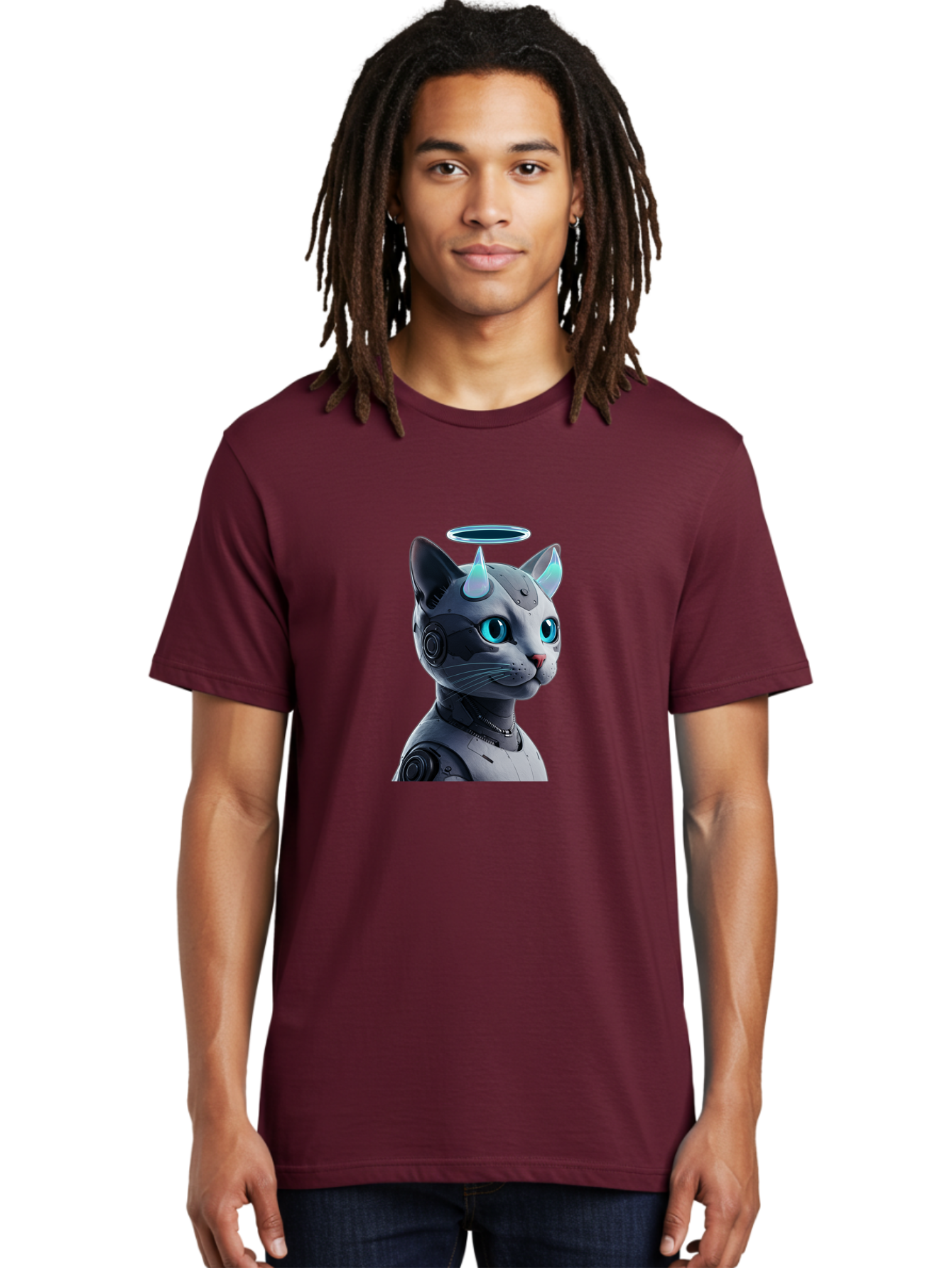 Cyborg-Cat Men'S Graphic Tee, 100% Cotton, Comfortable Casual Summer Wear, Machine Washable, Vintage Camera, Old Camera, Antique Camera, Black Camera, Classic Photography, Photography Equipment, Nostalgic Device, Film Camera, Camera Art Bao326