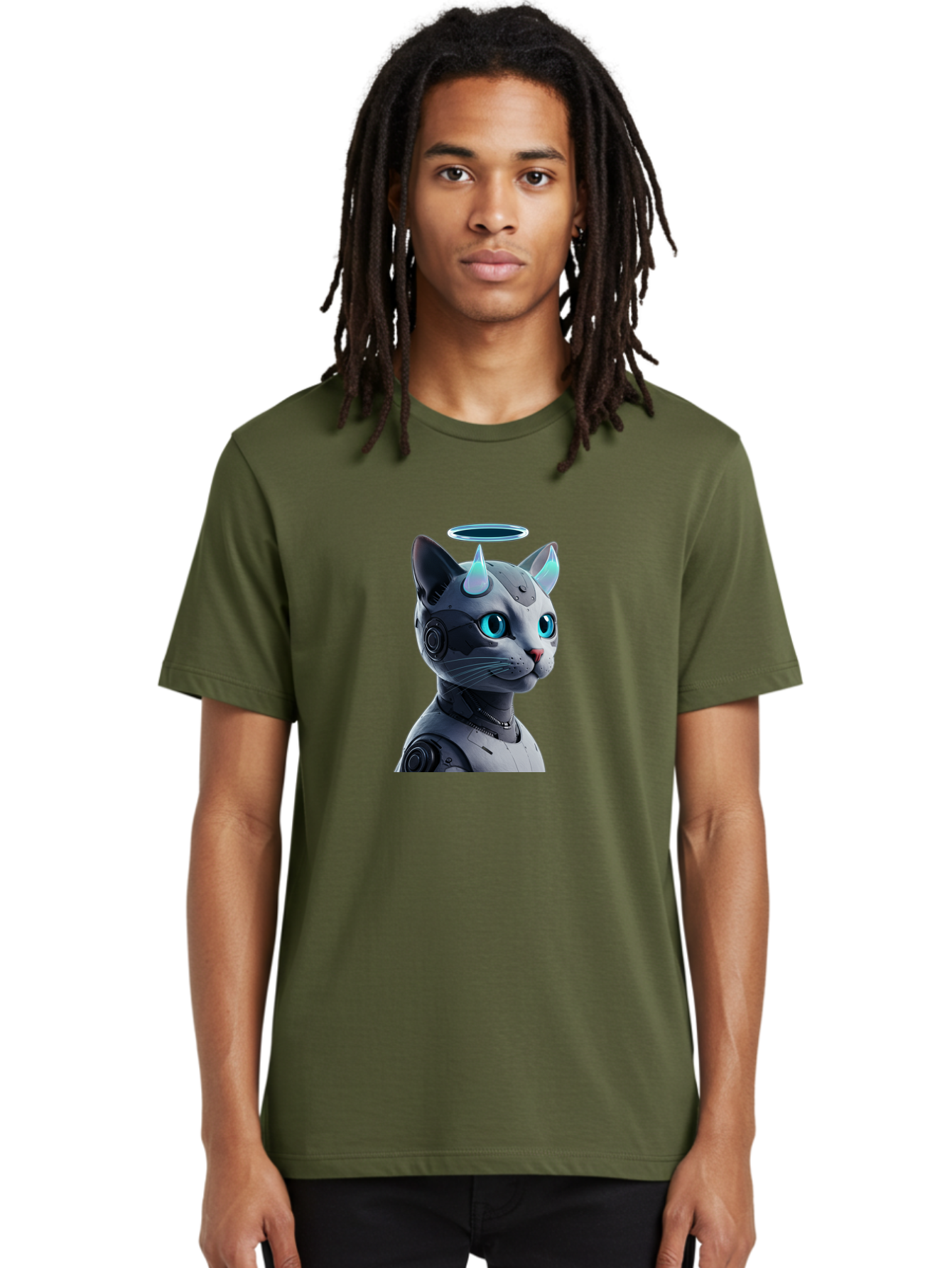 Cyborg-Cat Men'S Graphic Tee, 100% Cotton, Comfortable Casual Summer Wear, Machine Washable, Vintage Camera, Old Camera, Antique Camera, Black Camera, Classic Photography, Photography Equipment, Nostalgic Device, Film Camera, Camera Art Bao326