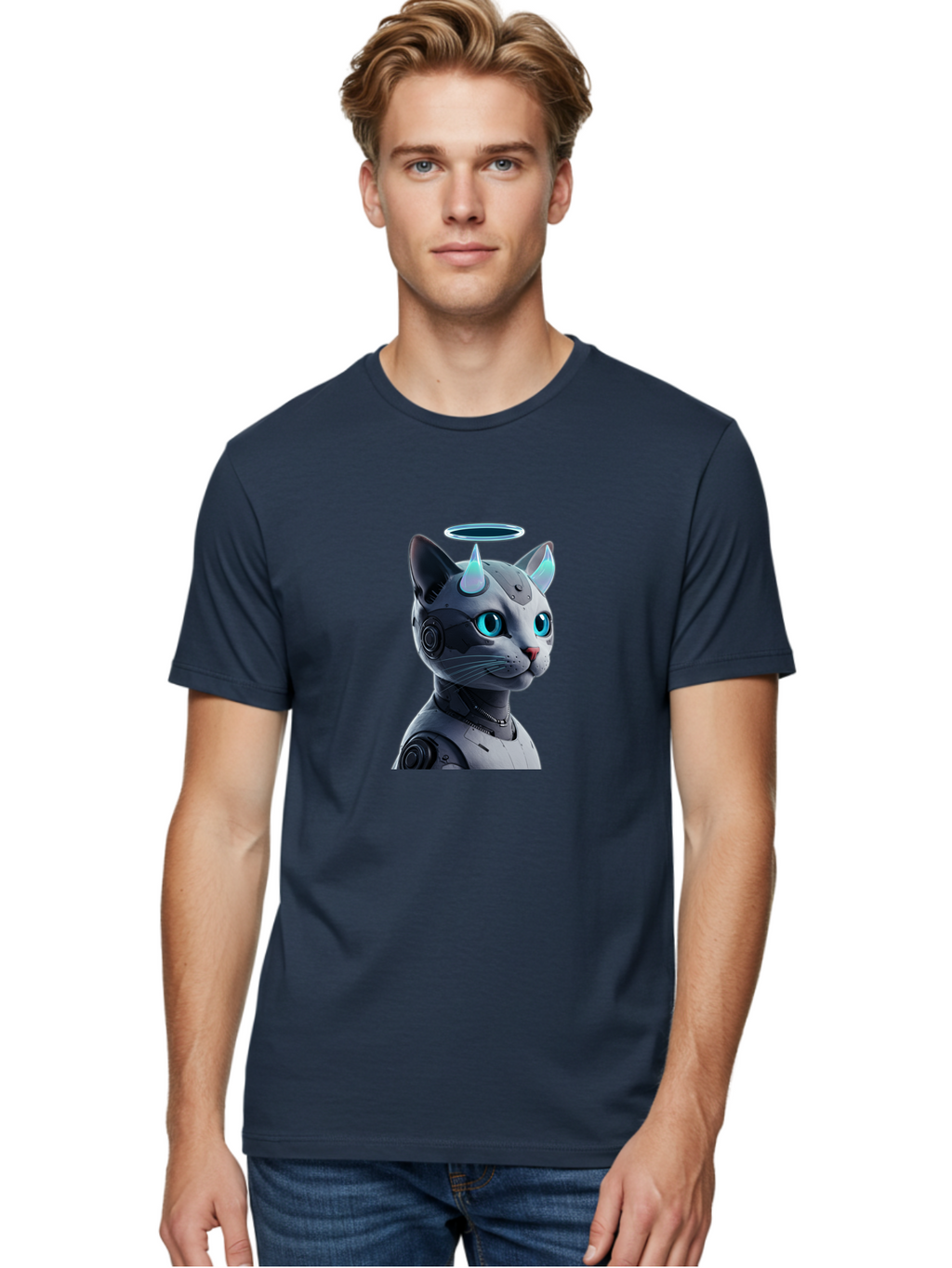 Cyborg-Cat Men'S Graphic Tee, 100% Cotton, Comfortable Casual Summer Wear, Machine Washable, Vintage Camera, Old Camera, Antique Camera, Black Camera, Classic Photography, Photography Equipment, Nostalgic Device, Film Camera, Camera Art Bao326