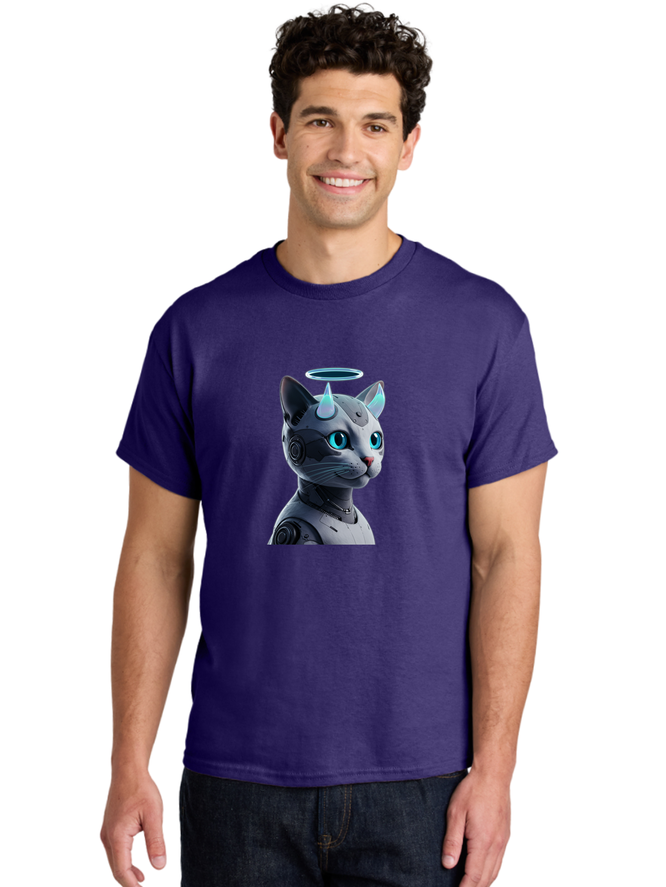Cyborg-Cat Men'S Graphic Tee, 100% Cotton, Comfortable Casual Summer Wear, Machine Washable, Vintage Camera, Old Camera, Antique Camera, Black Camera, Classic Photography, Photography Equipment, Nostalgic Device, Film Camera, Camera Art Bao326