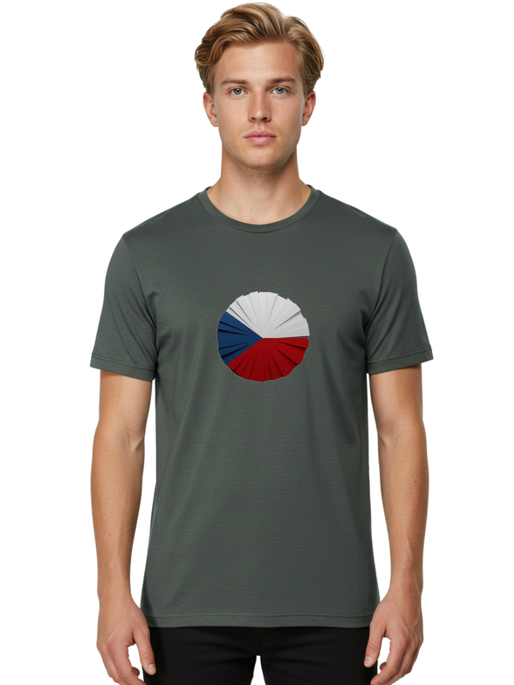 Czech-Republic-Flag Men'S Graphic Tee, 100% Cotton, Comfortable Casual Summer Wear, Machine Washable, Vintage Camera, Old Camera, Antique Camera, Black Camera, Classic Photography, Photography Equipment, Nostalgic Device, Film Camera, Bao330