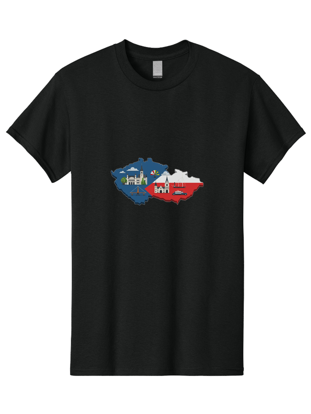Czech-Republic-Map Men'S Graphic Tee, 100% Cotton, Comfortable Casual Summer Wear, Machine Washable, Vintage Camera, Old Camera, Antique Camera, Black Camera, Classic Photography, Photography Equipment, Nostalgic Device, Film Camera, Bao331
