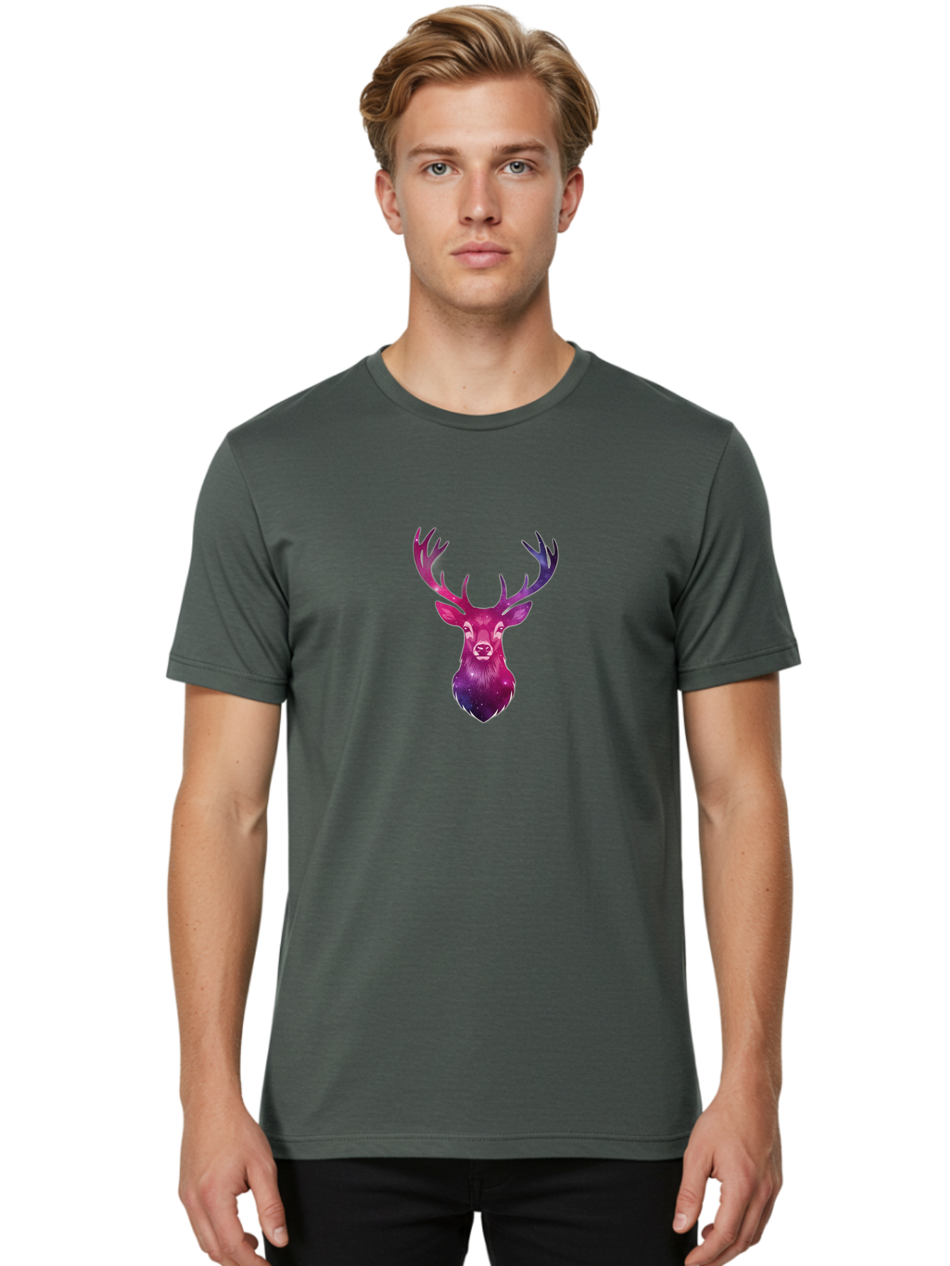 Deer-Head-1 Men'S Graphic Tee, 100% Cotton, Comfortable Casual Summer Wear, Machine Washable, Vintage Camera, Old Camera, Antique Camera, Black Camera, Classic Photography, Photography Equipment, Nostalgic Device, Film Camera, Camera Art Bao333