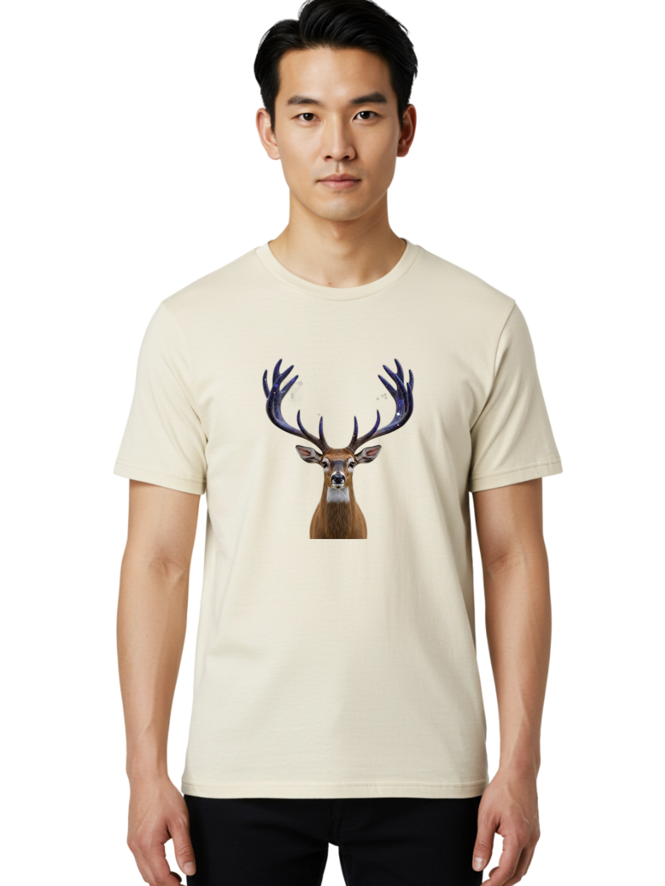 Deer-Head-With-Antlers Men'S Graphic Tee, 100% Cotton, Comfortable Casual Summer Wear, Machine Washable, Vintage Camera, Old Camera, Antique Camera, Black Camera, Classic Photography, Photography Equipment, Nostalgic Device, Film Camera, Bao334