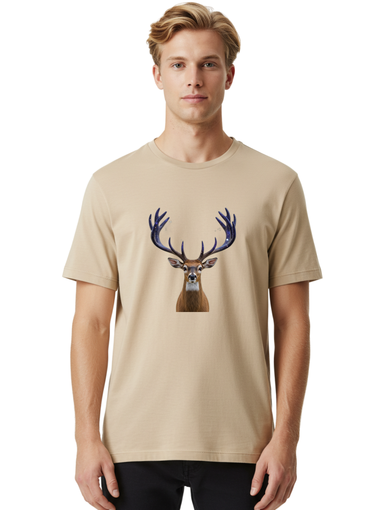 Deer-Head-With-Antlers Men'S Graphic Tee, 100% Cotton, Comfortable Casual Summer Wear, Machine Washable, Vintage Camera, Old Camera, Antique Camera, Black Camera, Classic Photography, Photography Equipment, Nostalgic Device, Film Camera, Bao334