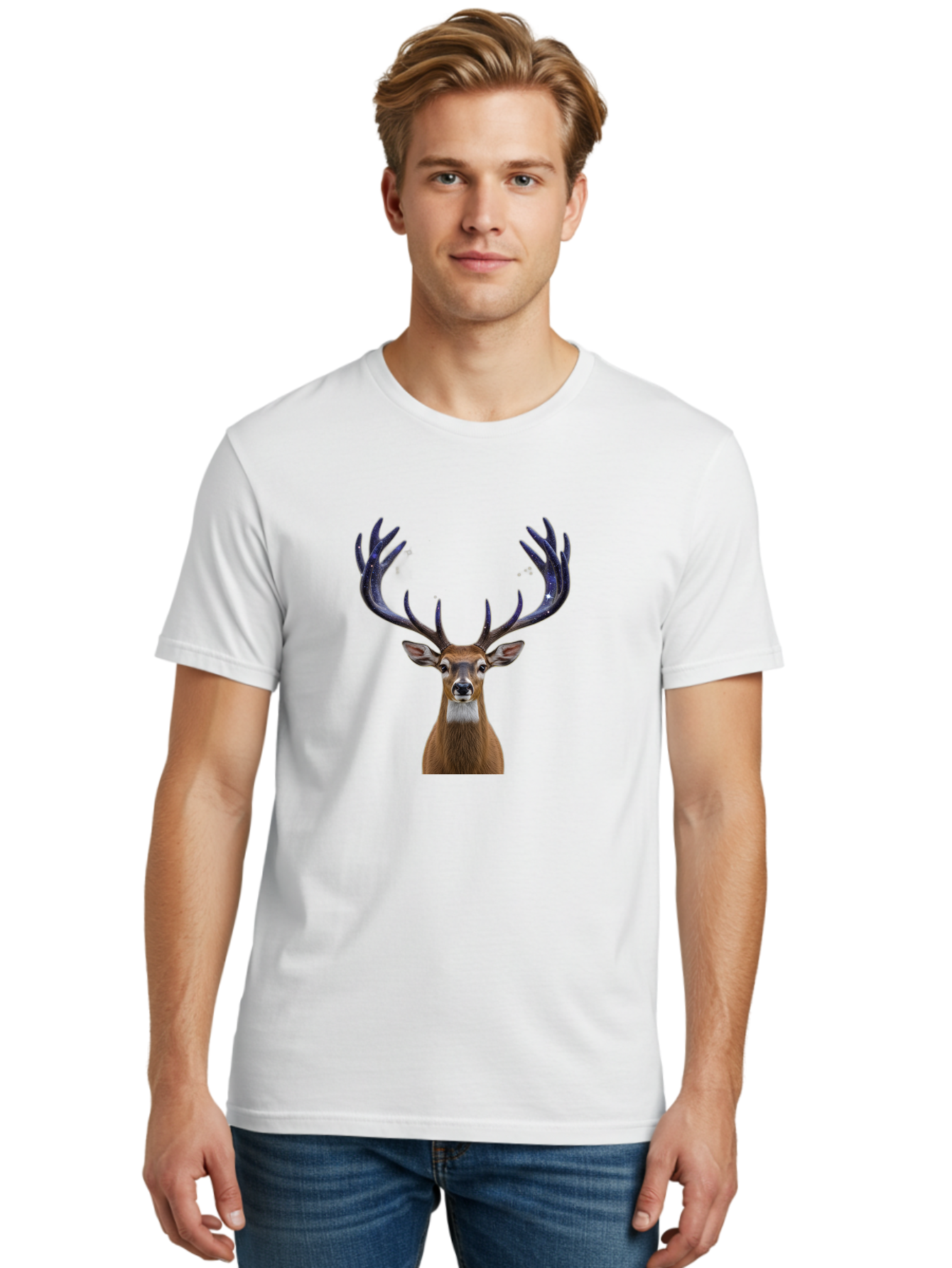 Deer-Head-With-Antlers Men'S Graphic Tee, 100% Cotton, Comfortable Casual Summer Wear, Machine Washable, Vintage Camera, Old Camera, Antique Camera, Black Camera, Classic Photography, Photography Equipment, Nostalgic Device, Film Camera, Bao334