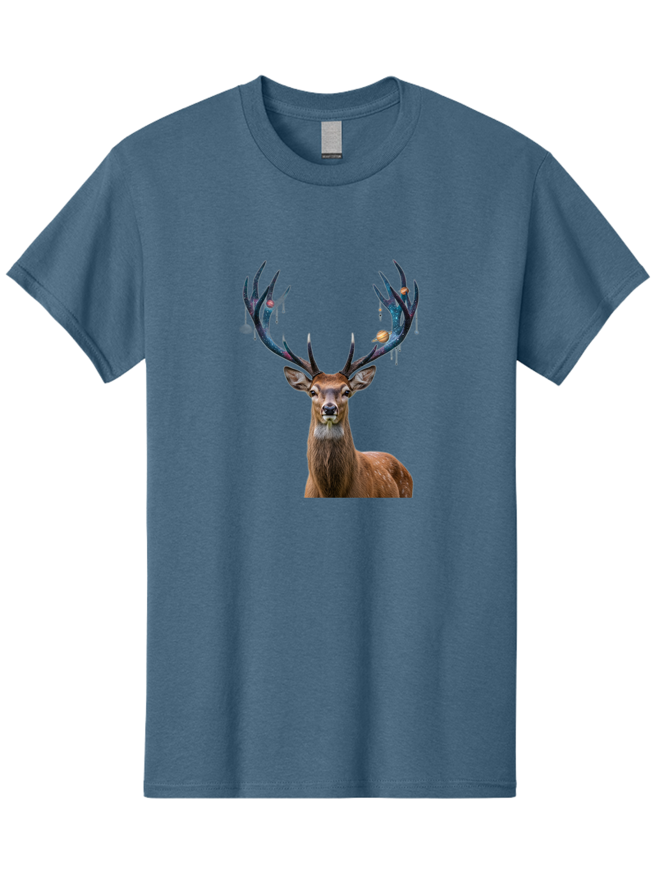 Deer-With-Space-Antlers Men'S Graphic Tee, 100% Cotton, Comfortable Casual Summer Wear, Machine Washable, Vintage Camera, Old Camera, Antique Camera, Black Camera, Classic Photography, Photography Equipment, Nostalgic Device, Film Camera, Bao336