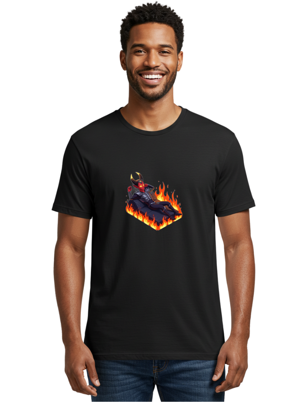 Demon-Reclining-On-Rocks Men'S Graphic Tee, 100% Cotton, Comfortable Casual Summer Wear, Machine Washable, Vintage Camera, Old Camera, Antique Camera, Black Camera, Classic Photography, Photography Equipment, Nostalgic Device, Film Camera, Bao337