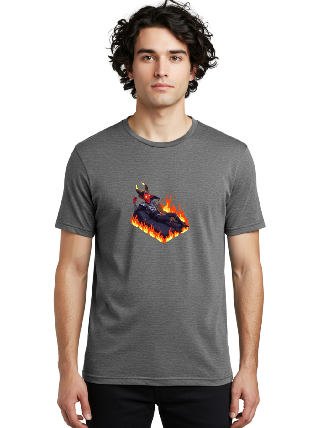 Demon-Reclining-On-Rocks Men'S Graphic Tee, 100% Cotton, Comfortable Casual Summer Wear, Machine Washable, Vintage Camera, Old Camera, Antique Camera, Black Camera, Classic Photography, Photography Equipment, Nostalgic Device, Film Camera, Bao337