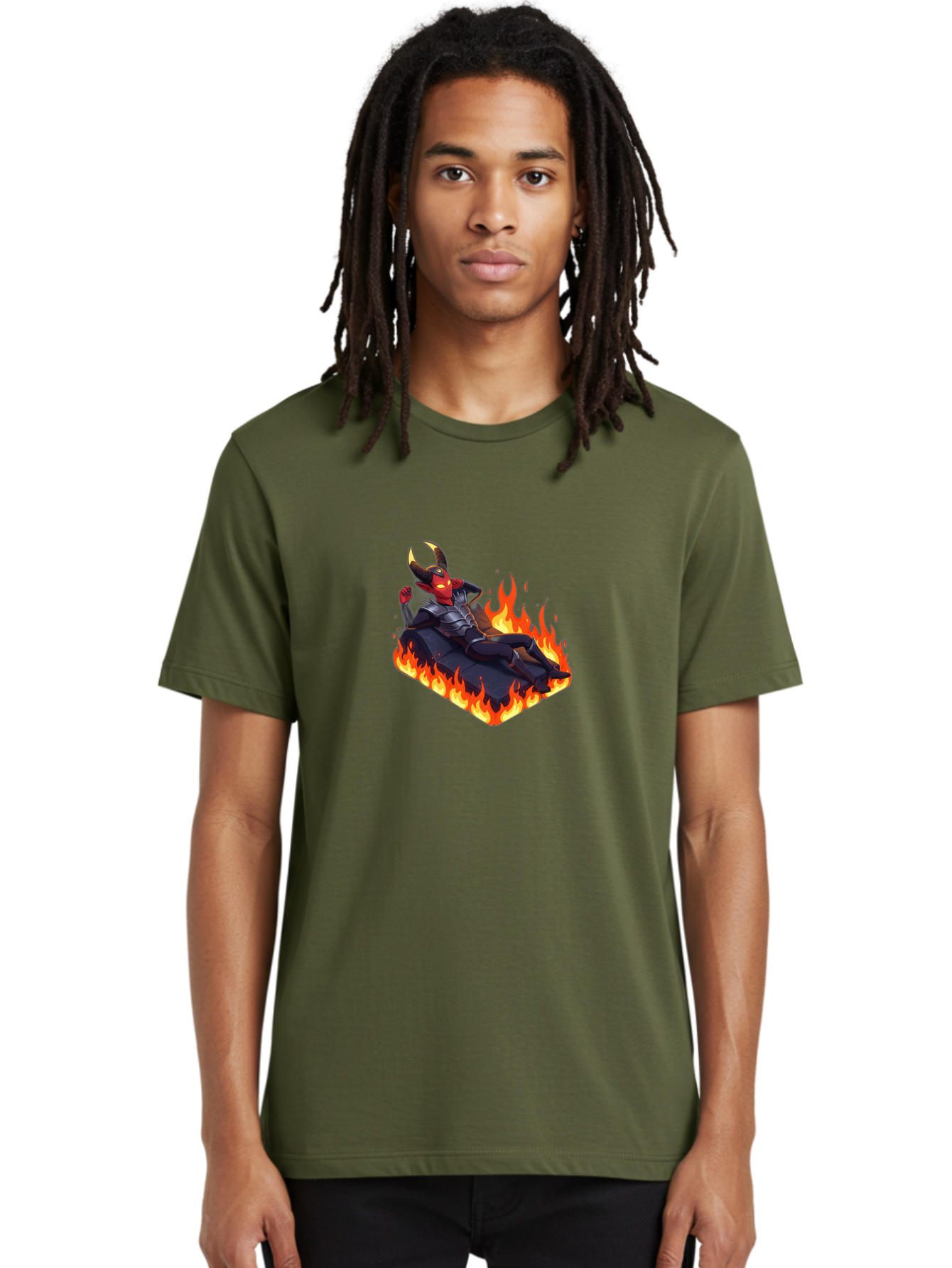Demon-Reclining-On-Rocks Men'S Graphic Tee, 100% Cotton, Comfortable Casual Summer Wear, Machine Washable, Vintage Camera, Old Camera, Antique Camera, Black Camera, Classic Photography, Photography Equipment, Nostalgic Device, Film Camera, Bao337