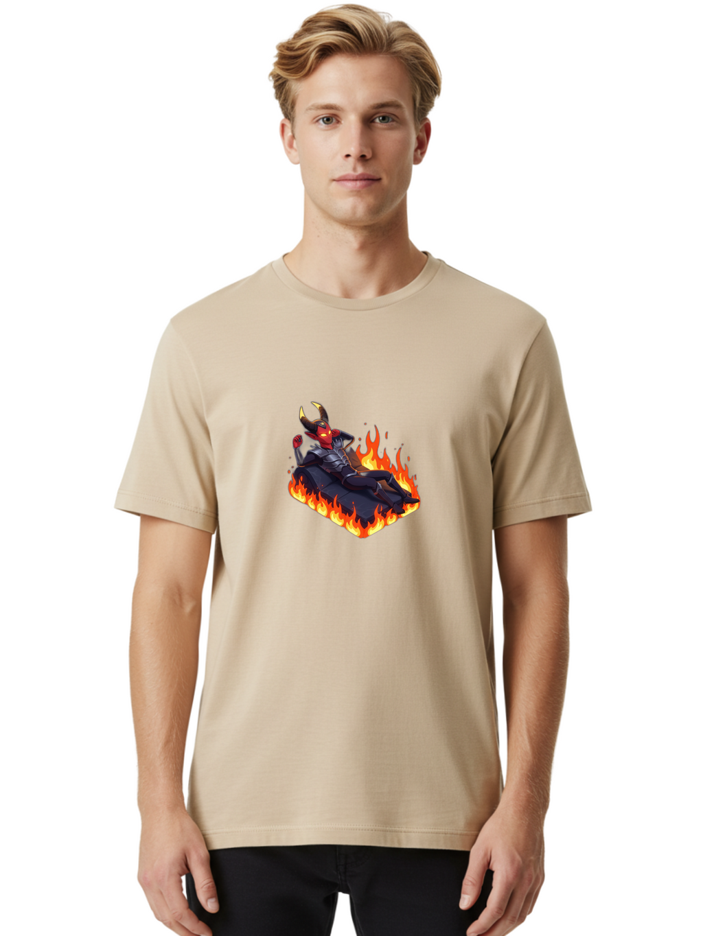 Demon-Reclining-On-Rocks Men'S Graphic Tee, 100% Cotton, Comfortable Casual Summer Wear, Machine Washable, Vintage Camera, Old Camera, Antique Camera, Black Camera, Classic Photography, Photography Equipment, Nostalgic Device, Film Camera, Bao337