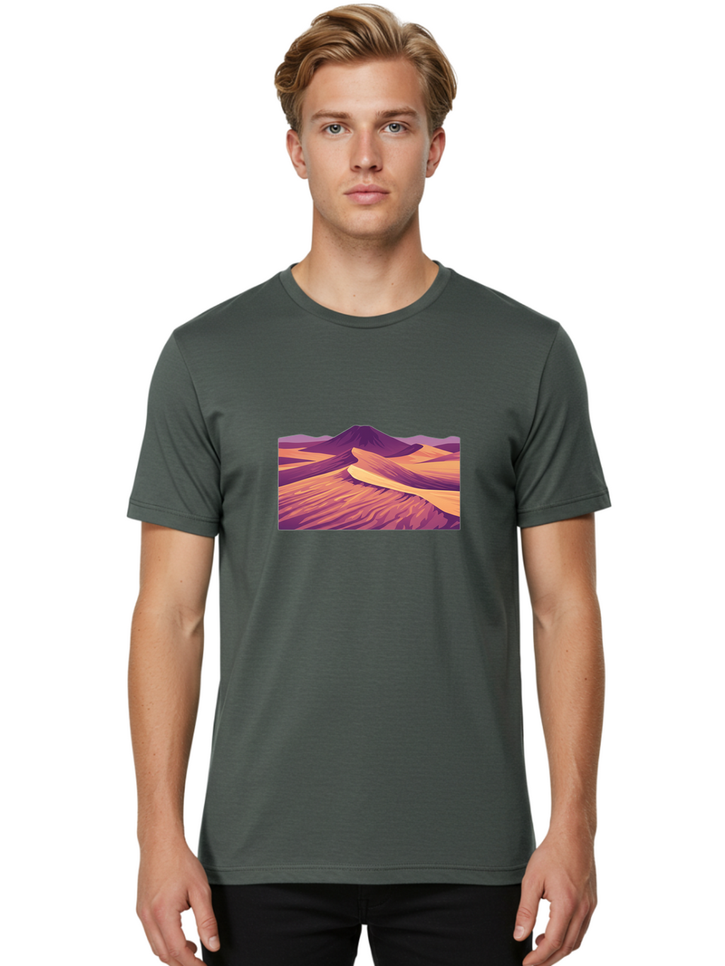 Desert-Landscape Men'S Graphic Tee, 100% Cotton, Comfortable Casual Summer Wear, Machine Washable, Vintage Camera, Old Camera, Antique Camera, Black Camera, Classic Photography, Photography Equipment, Nostalgic Device, Film Camera, Camera Art Bao340