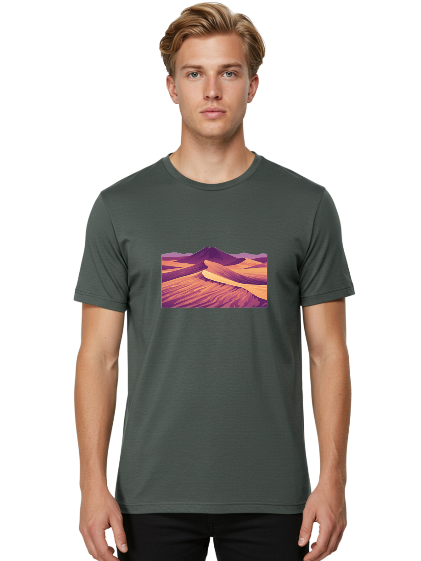 Desert-Landscape Men'S Graphic Tee, 100% Cotton, Comfortable Casual Summer Wear, Machine Washable, Vintage Camera, Old Camera, Antique Camera, Black Camera, Classic Photography, Photography Equipment, Nostalgic Device, Film Camera, Camera Art Bao340