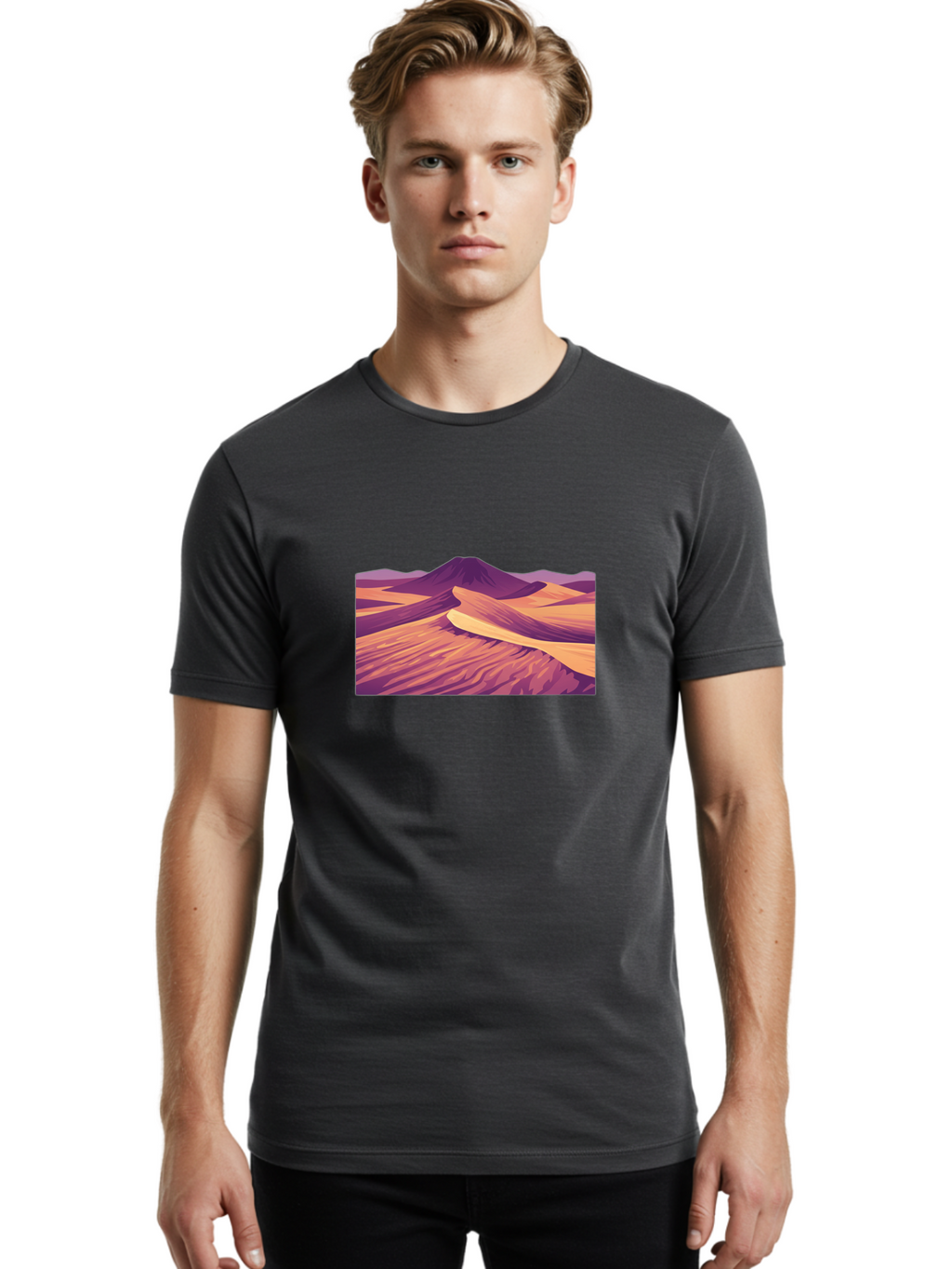 Desert-Landscape Men'S Graphic Tee, 100% Cotton, Comfortable Casual Summer Wear, Machine Washable, Vintage Camera, Old Camera, Antique Camera, Black Camera, Classic Photography, Photography Equipment, Nostalgic Device, Film Camera, Camera Art Bao340