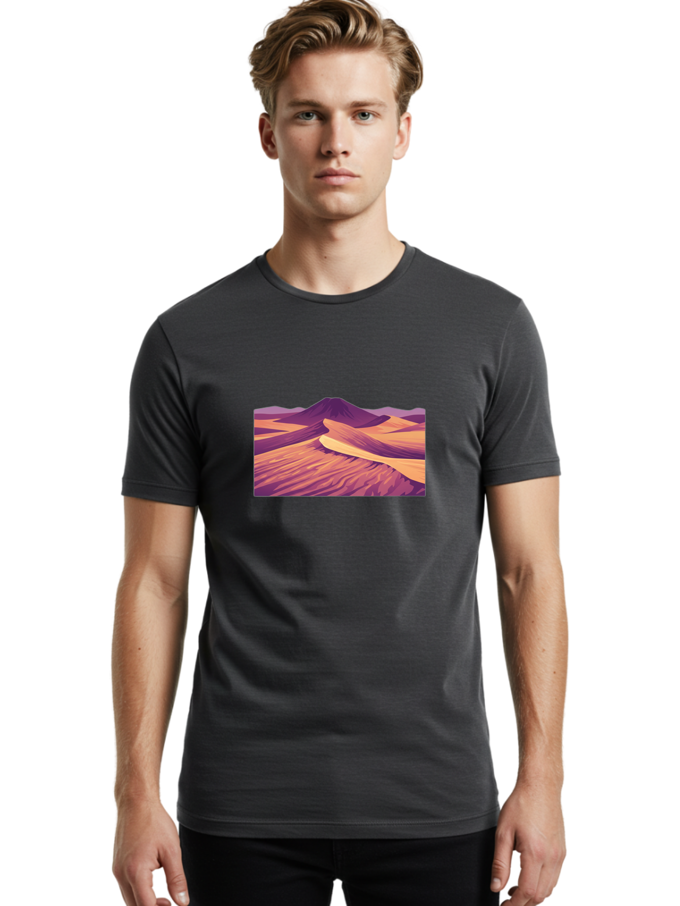 Desert-Landscape Men'S Graphic Tee, 100% Cotton, Comfortable Casual Summer Wear, Machine Washable, Vintage Camera, Old Camera, Antique Camera, Black Camera, Classic Photography, Photography Equipment, Nostalgic Device, Film Camera, Camera Art Bao340