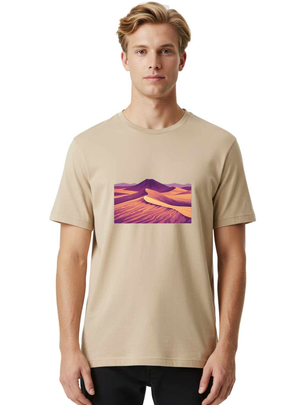 Desert-Landscape Men'S Graphic Tee, 100% Cotton, Comfortable Casual Summer Wear, Machine Washable, Vintage Camera, Old Camera, Antique Camera, Black Camera, Classic Photography, Photography Equipment, Nostalgic Device, Film Camera, Camera Art Bao340