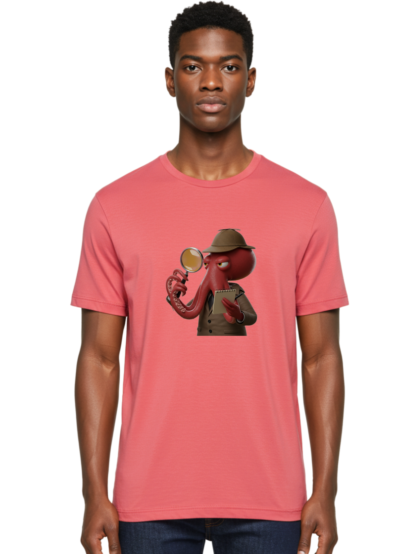 Detective-Octopus Men'S Graphic Tee, 100% Cotton, Comfortable Casual Summer Wear, Machine Washable, Vintage Camera, Old Camera, Antique Camera, Black Camera, Classic Photography, Photography Equipment, Nostalgic Device, Film Camera, Camera Art Bao341