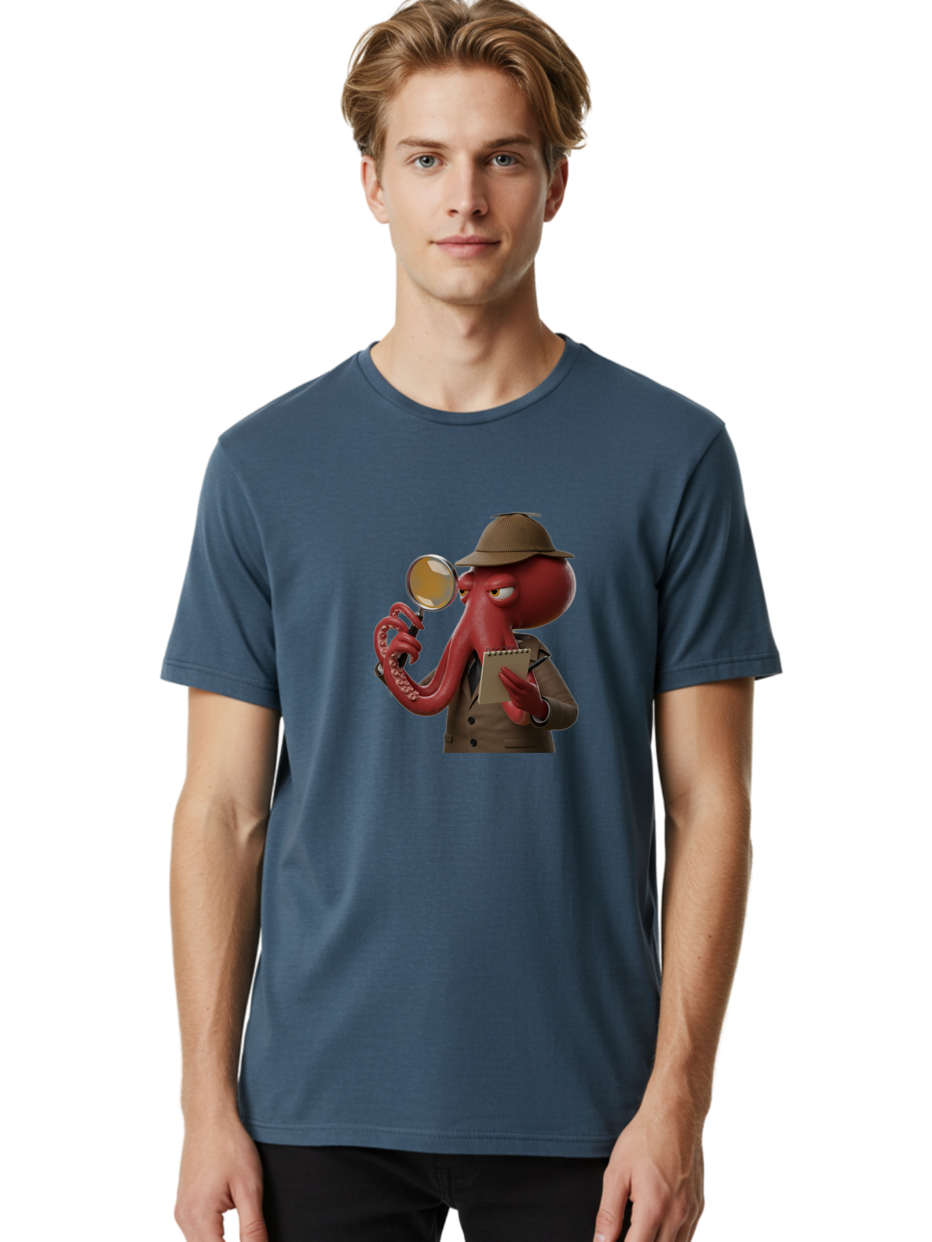 Detective-Octopus Men'S Graphic Tee, 100% Cotton, Comfortable Casual Summer Wear, Machine Washable, Vintage Camera, Old Camera, Antique Camera, Black Camera, Classic Photography, Photography Equipment, Nostalgic Device, Film Camera, Camera Art Bao341
