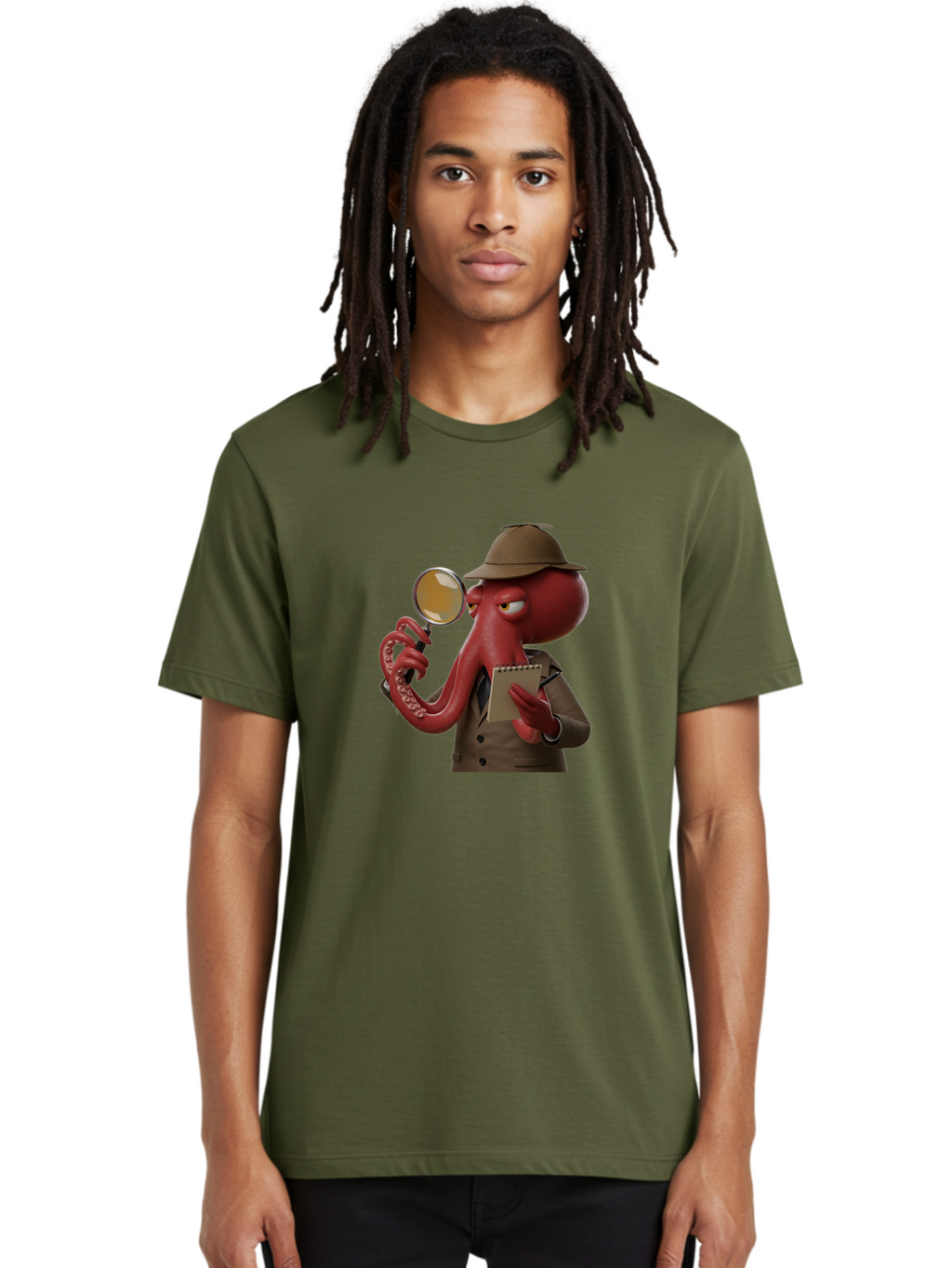 Detective-Octopus Men'S Graphic Tee, 100% Cotton, Comfortable Casual Summer Wear, Machine Washable, Vintage Camera, Old Camera, Antique Camera, Black Camera, Classic Photography, Photography Equipment, Nostalgic Device, Film Camera, Camera Art Bao341
